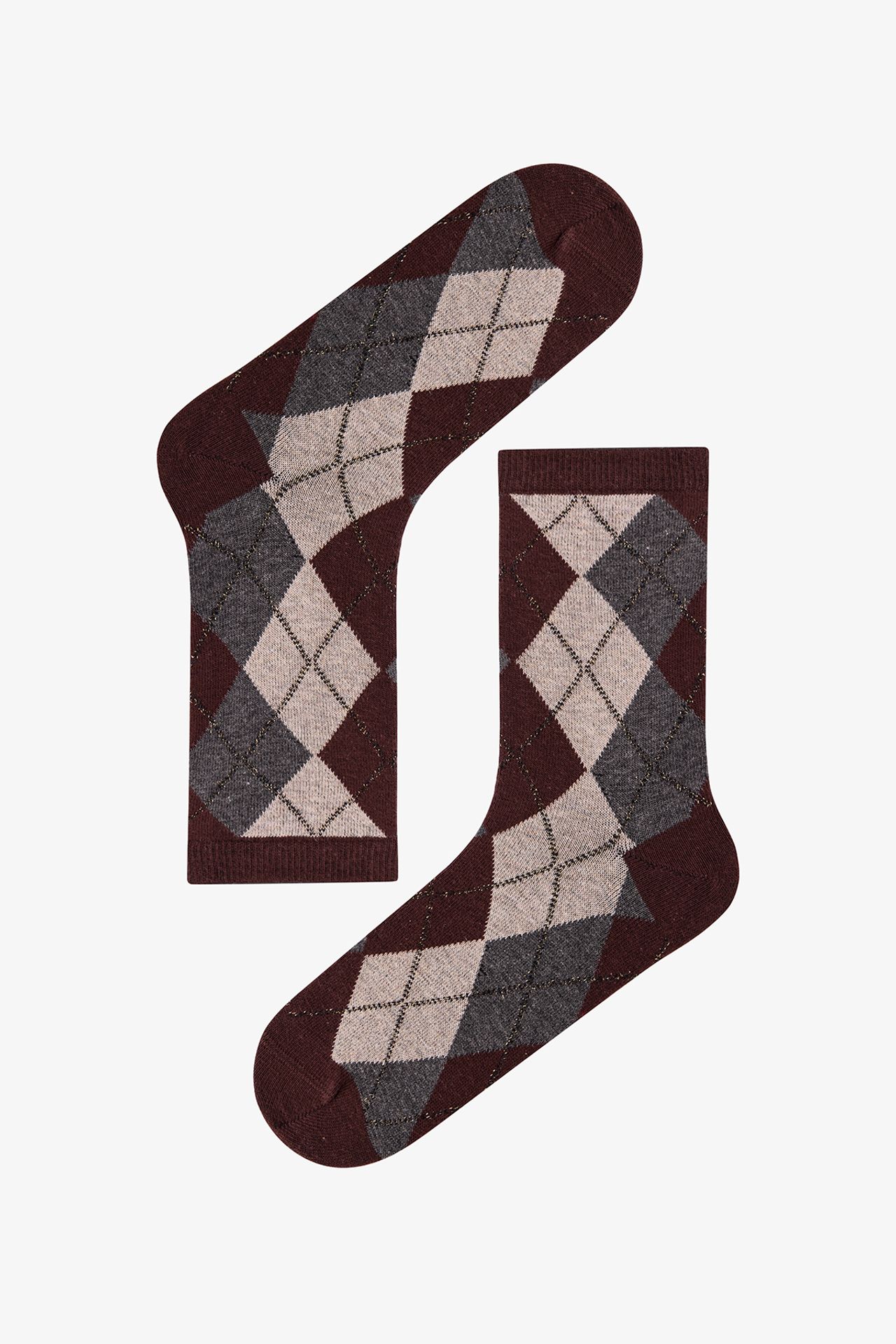 PENTI Timeless Diamond Argyle Cotton 2-Pack Crew Socks 3