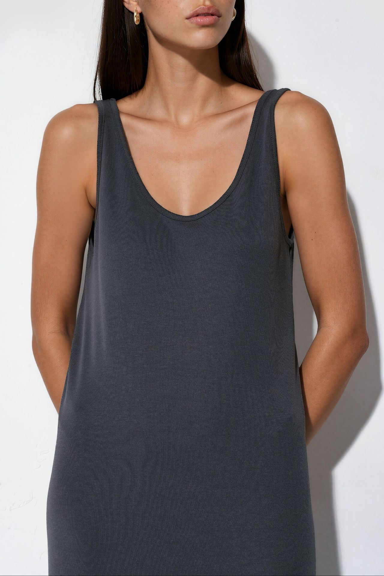 BUSEM Solid Maxi Jersey Dress