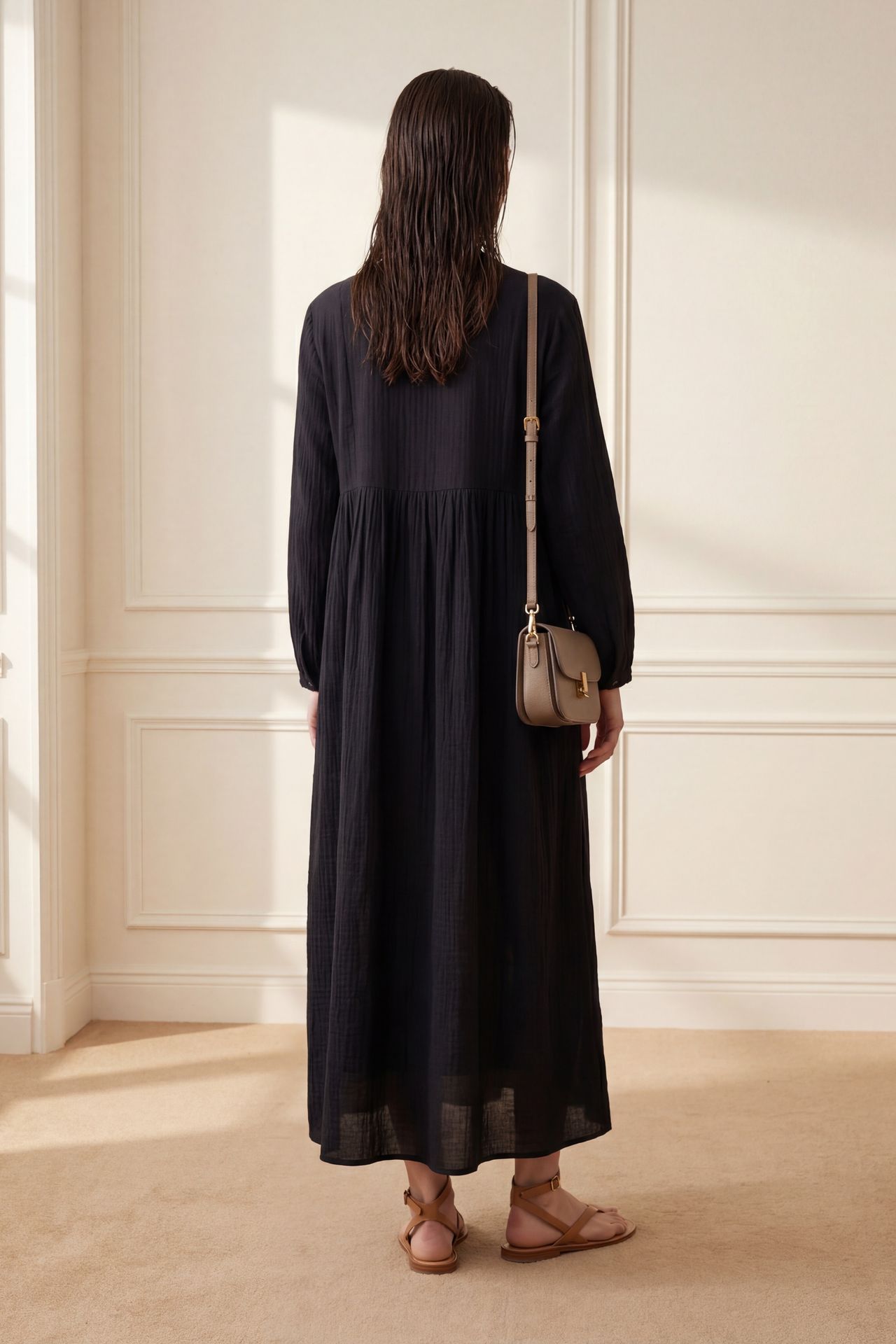MY FASHION Tie Detail Loose Fit Maxi Dress 3