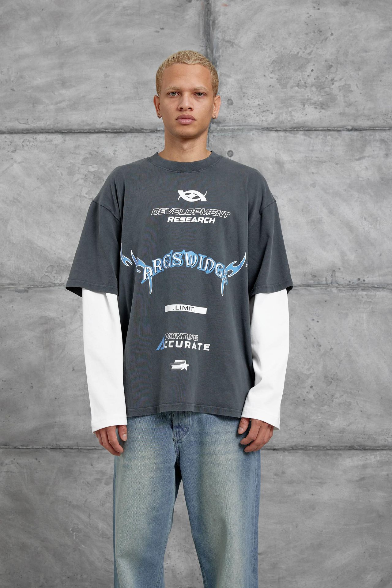 NOMARC Baskılı Bol Bisiklet Yaka Sweatshirt 1