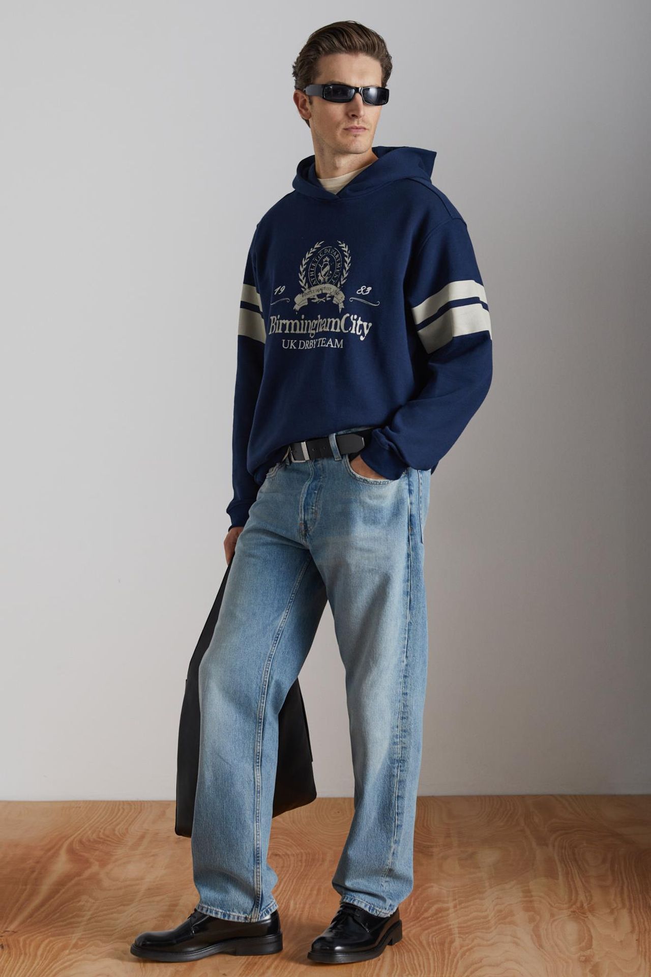 GRIMELANGE Hooded Logo Striped Sweatshirt 1