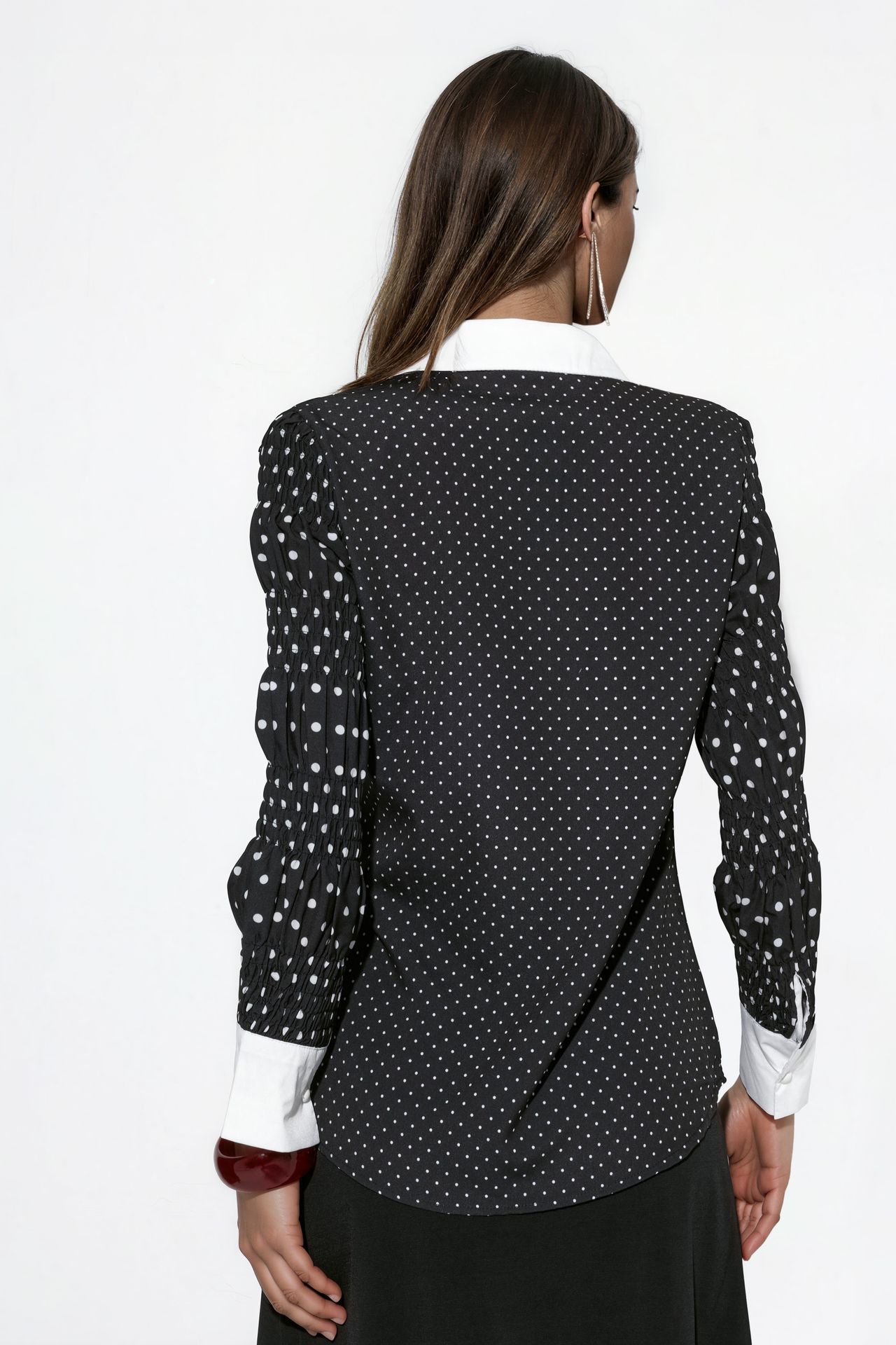 MSN Women's Polka Dot Woven Button T-Shirt 3