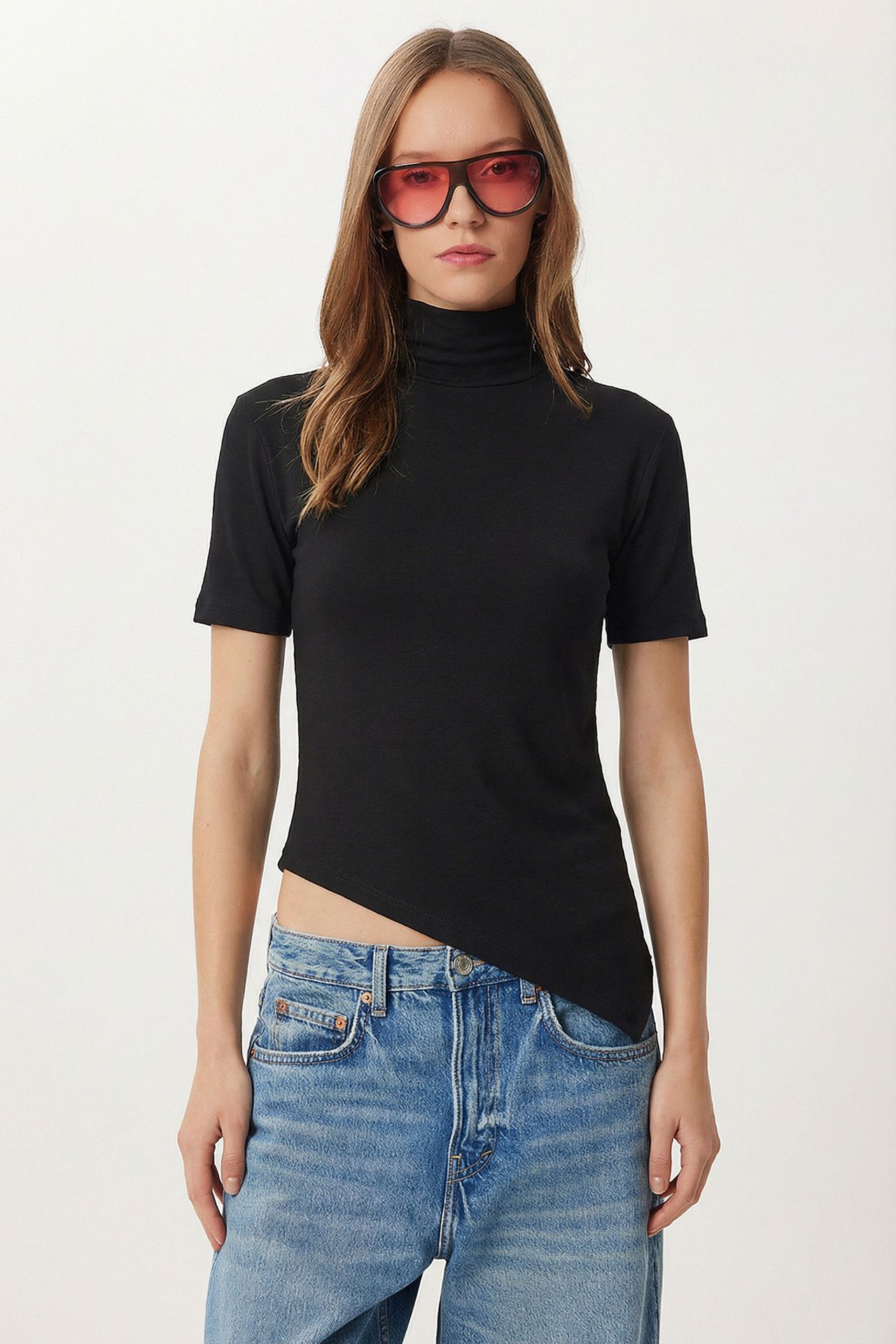 ISTANBUL Slim Fit Turtleneck Blouse 1