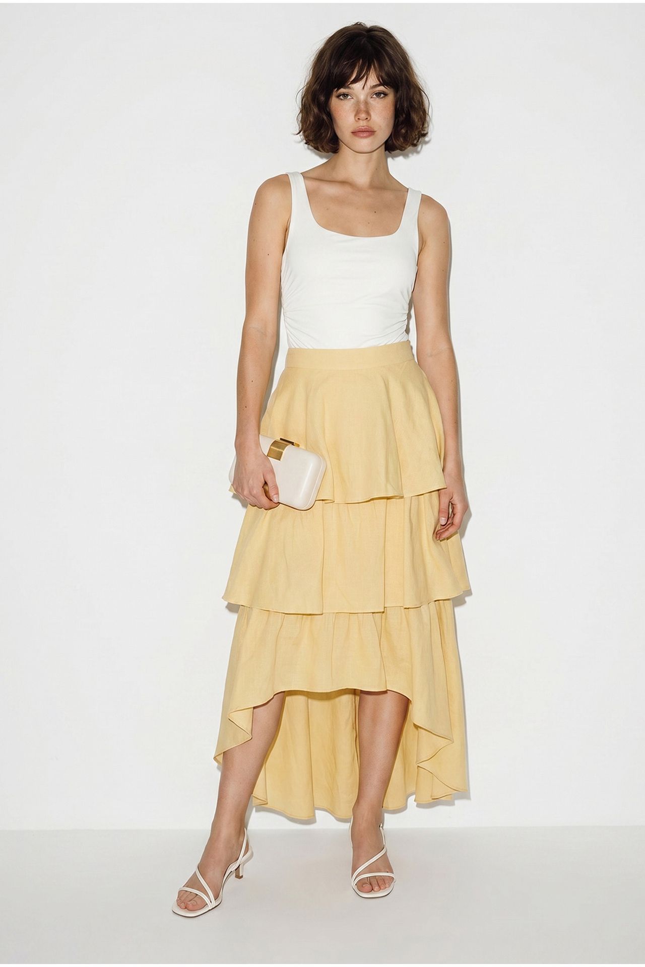 LUCCI High-Waist Cotton Poplin Midi Skirt 3