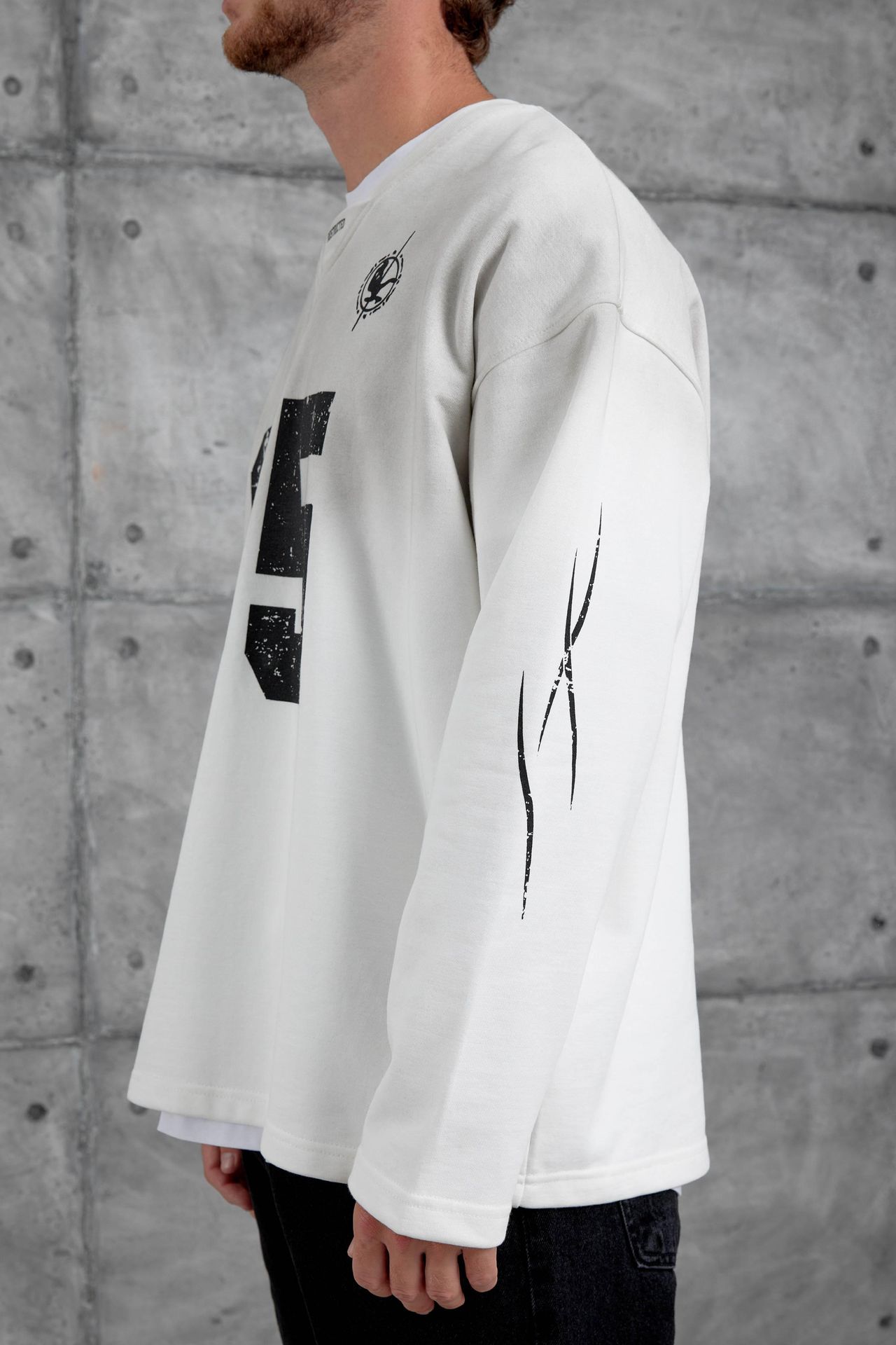 NOMARC Baskılı Oversize Bisiklet Yaka Sweatshirt 2