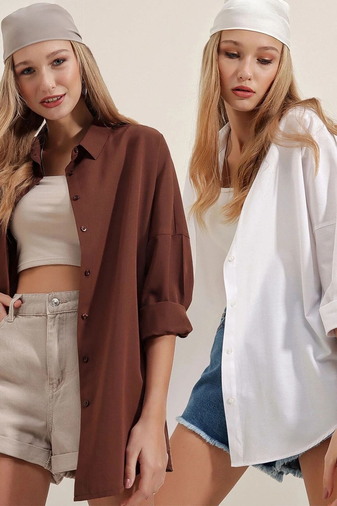 BDART Oversized Patterned Poplin Shirt With Button Closure 1