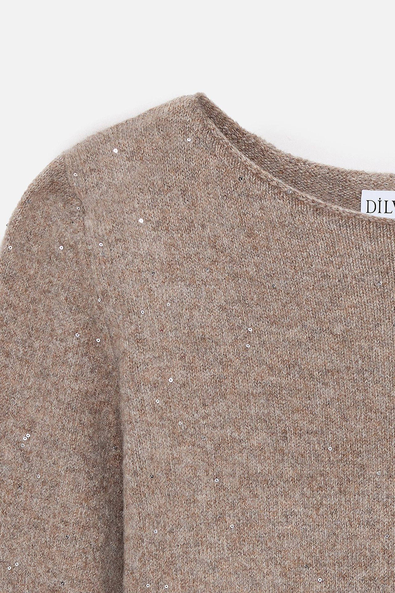 DILVIN Boat Neck Sequin Knit Sweater 7
