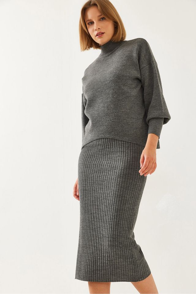 LUCCI Ribbed Turtleneck Knitwear Co-Ord Set