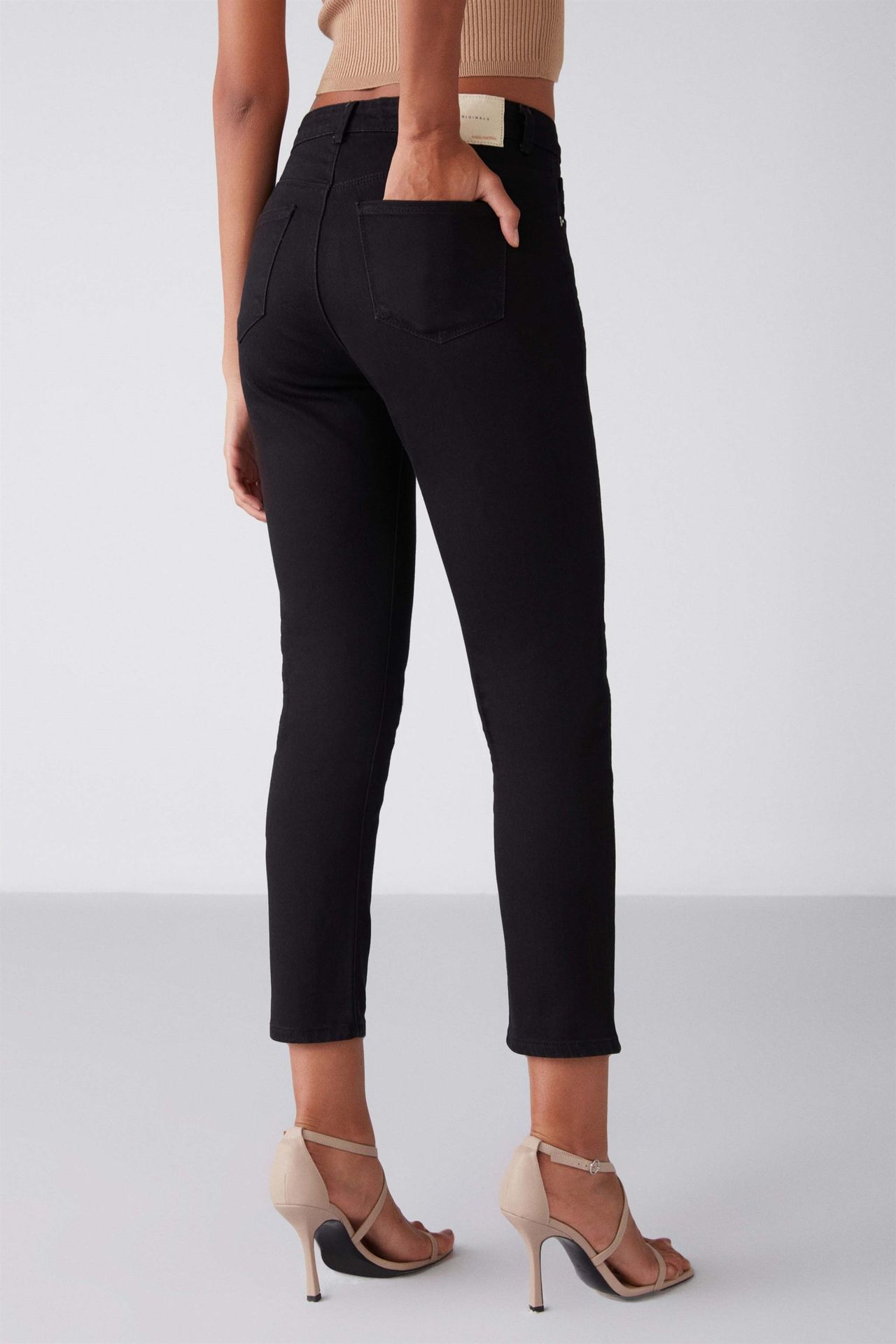 GRIMELANGE Mid Waist Skinny Capri Jeans 6