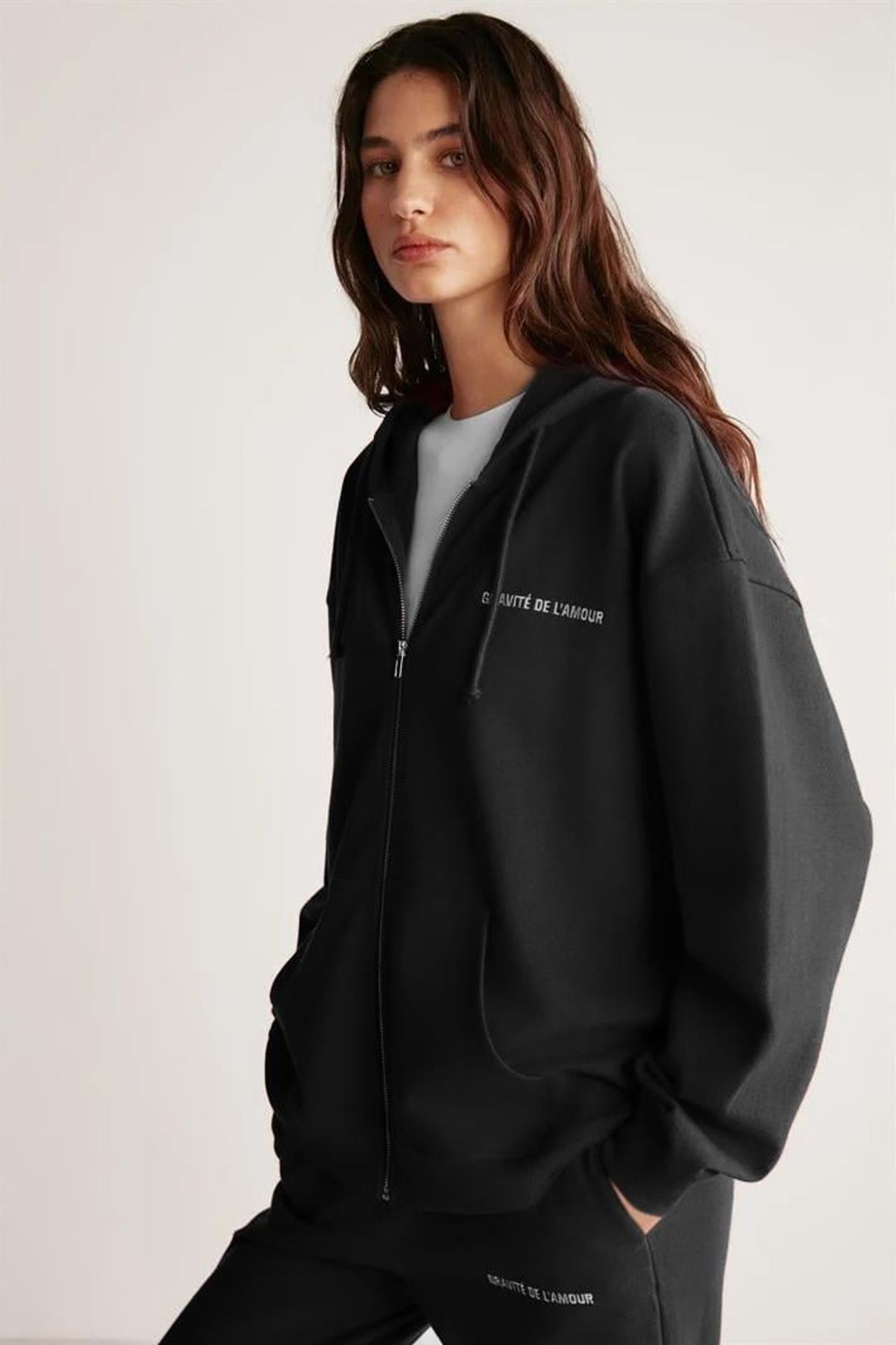 GRIMELANGE Kapüşonlu Fermuarlı Oversize Sweatshirt 1