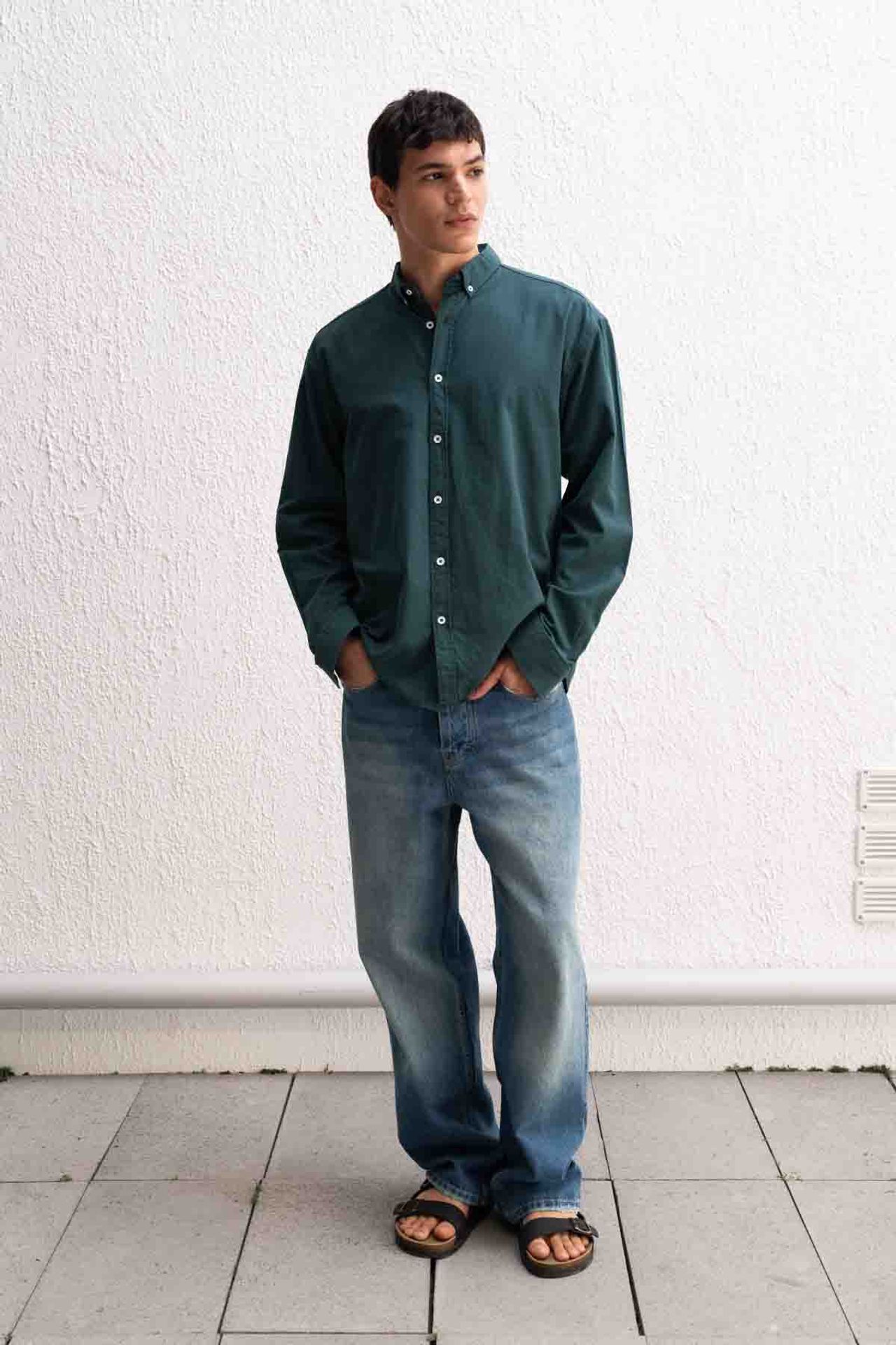 GIESTO Cotton Oversized Button-Up Shirt 4