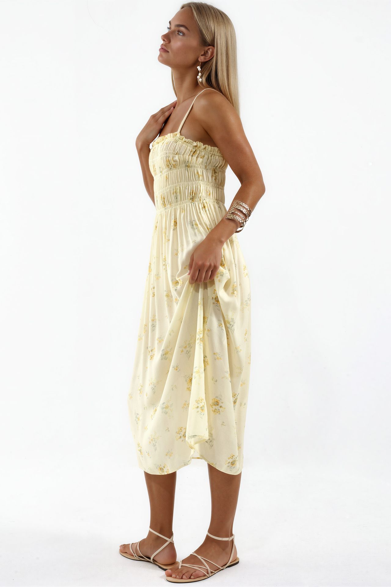 BUSEM Floral Cotton Poplin Midi Dress 2