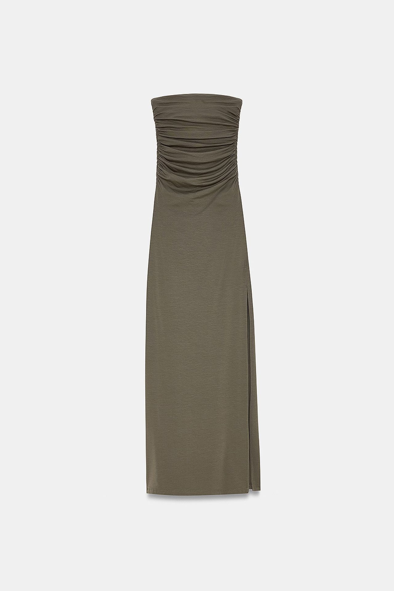 DILVIN Askısız Yırtmaçlı Bodycon Maxi Elbise 5