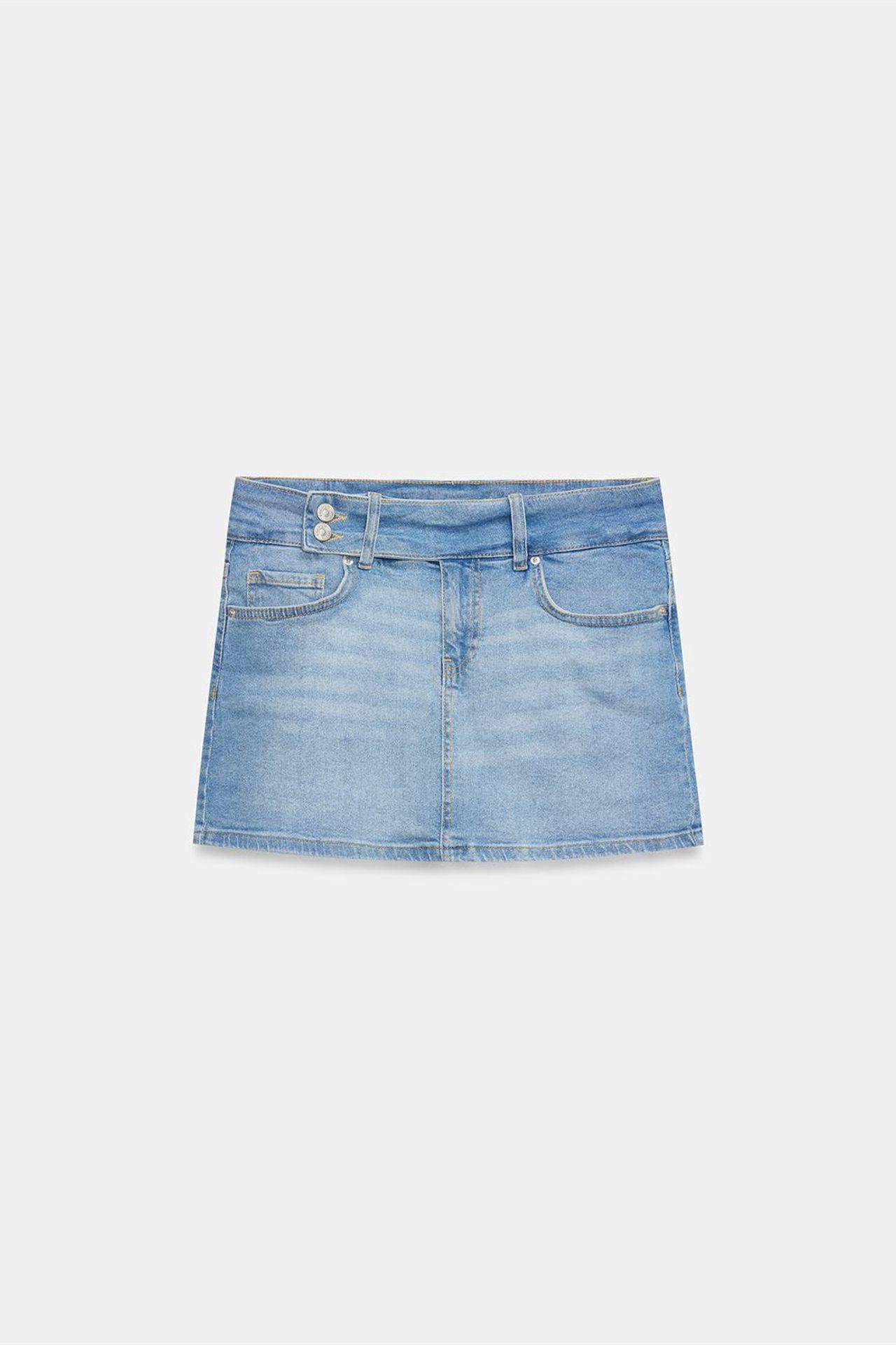 DILVIN High-Waist Denim Mini Skirt With Belt 5