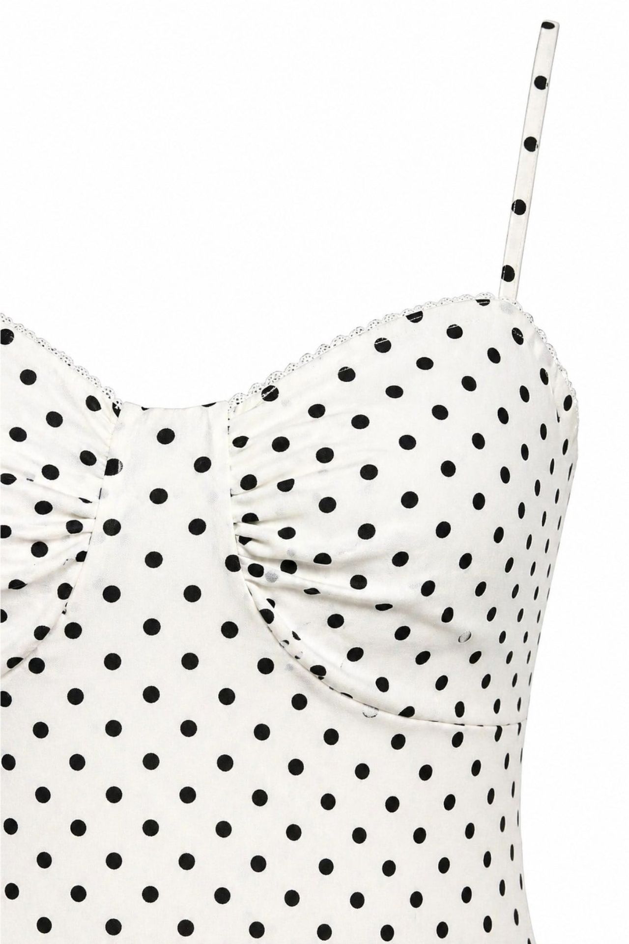 Mixray Strapless Polka Dot Bodycon Midi Dress 2
