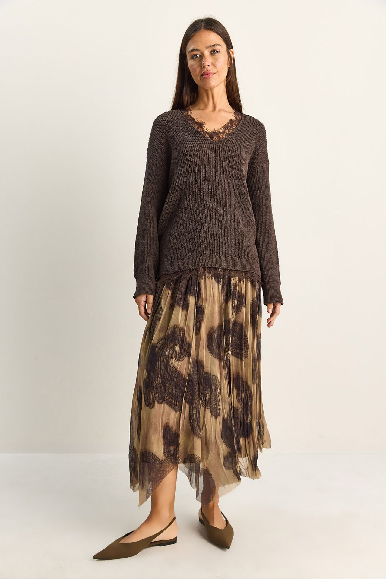 LUCCI High Waist Long Ethnic Print Skirt 2