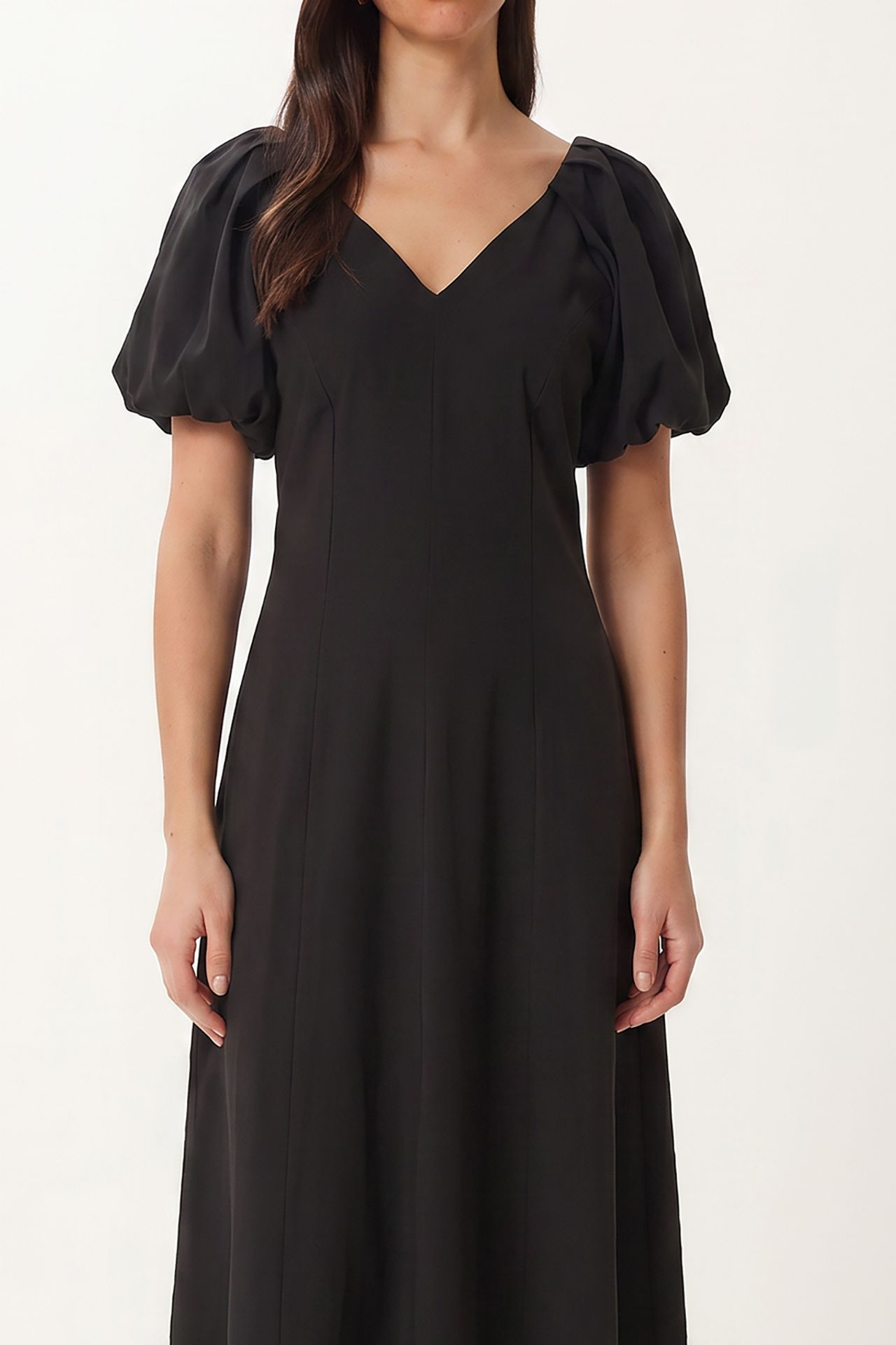 ISTANBUL Women's A-line Midi Dress With V-neck 4