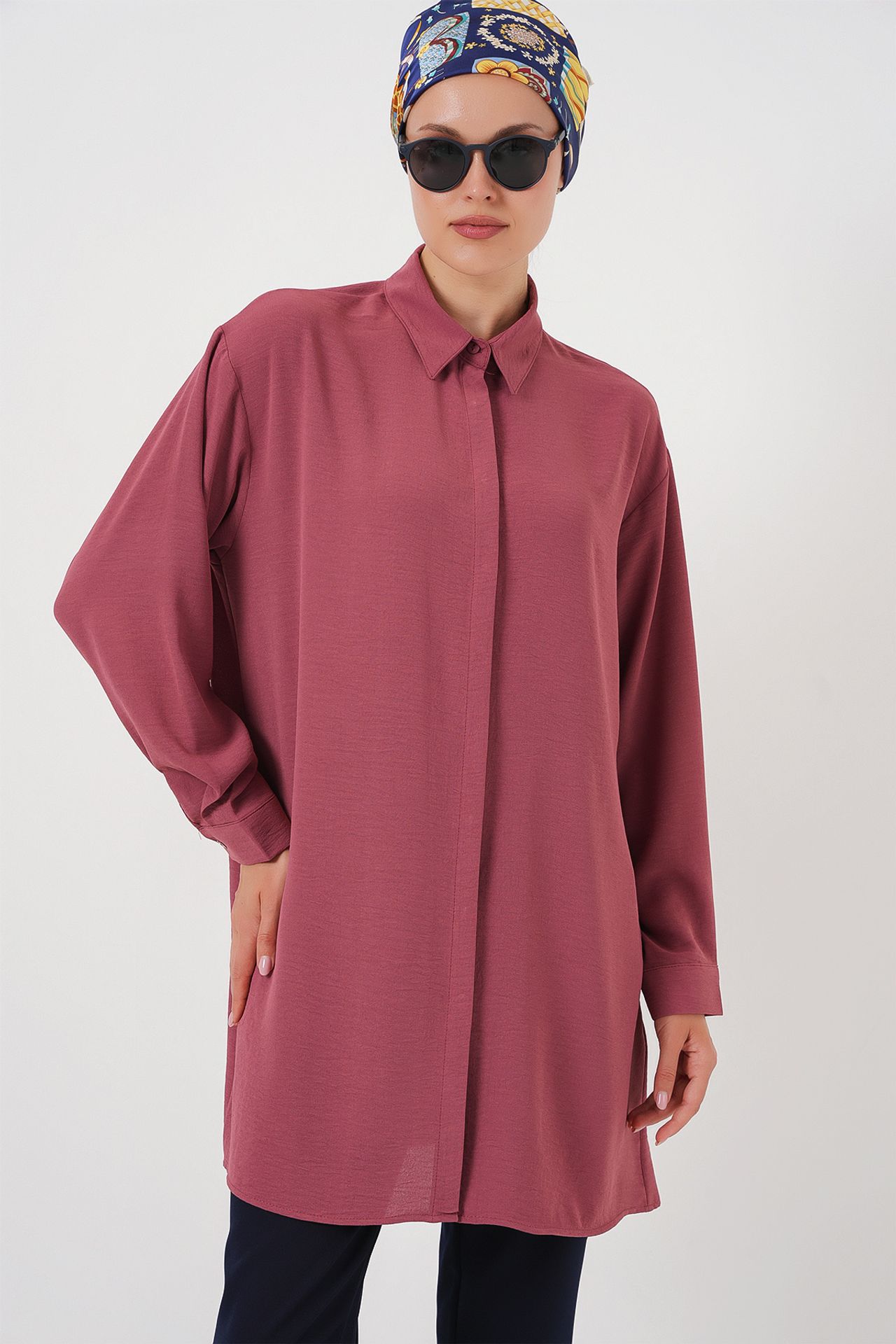 BDART Oversized Long Sleeve Button-Up Blouse with Shirt Collar 4