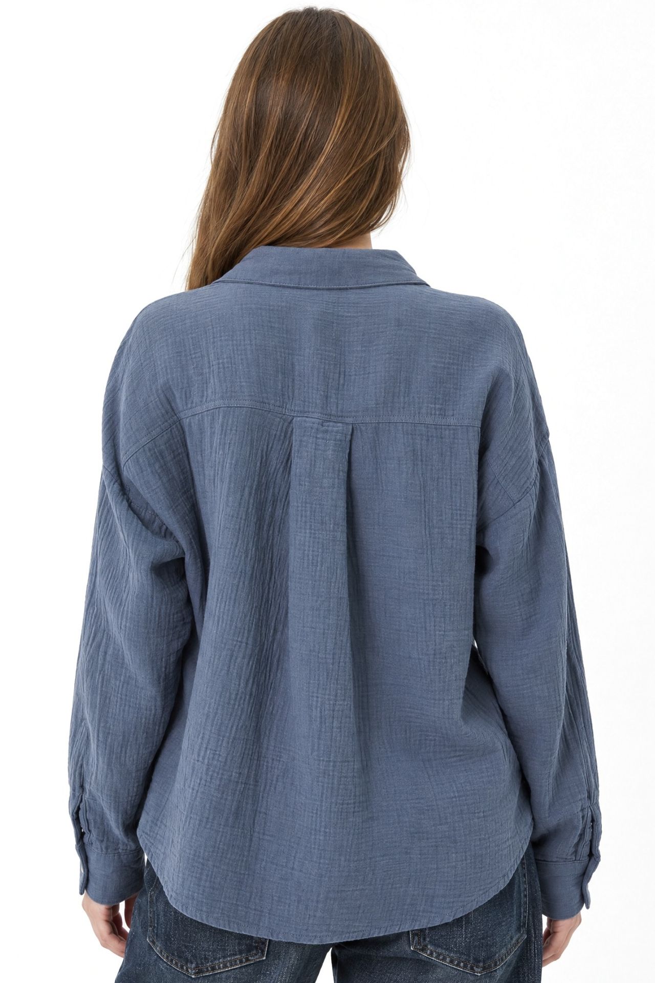Mixray Oversize Shirt with Pocket Detail 4