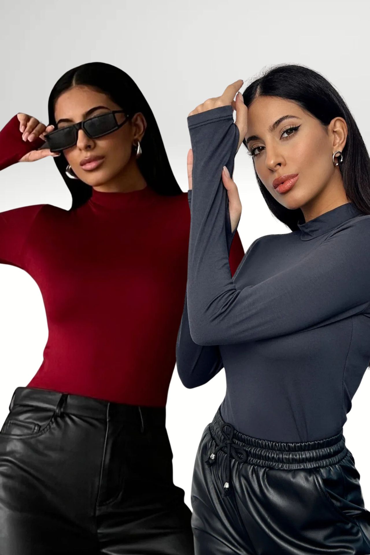BIPANTOLON Kadın 2'li Cut Out Detaylı Yarım Balıkçı Yaka Body 1
