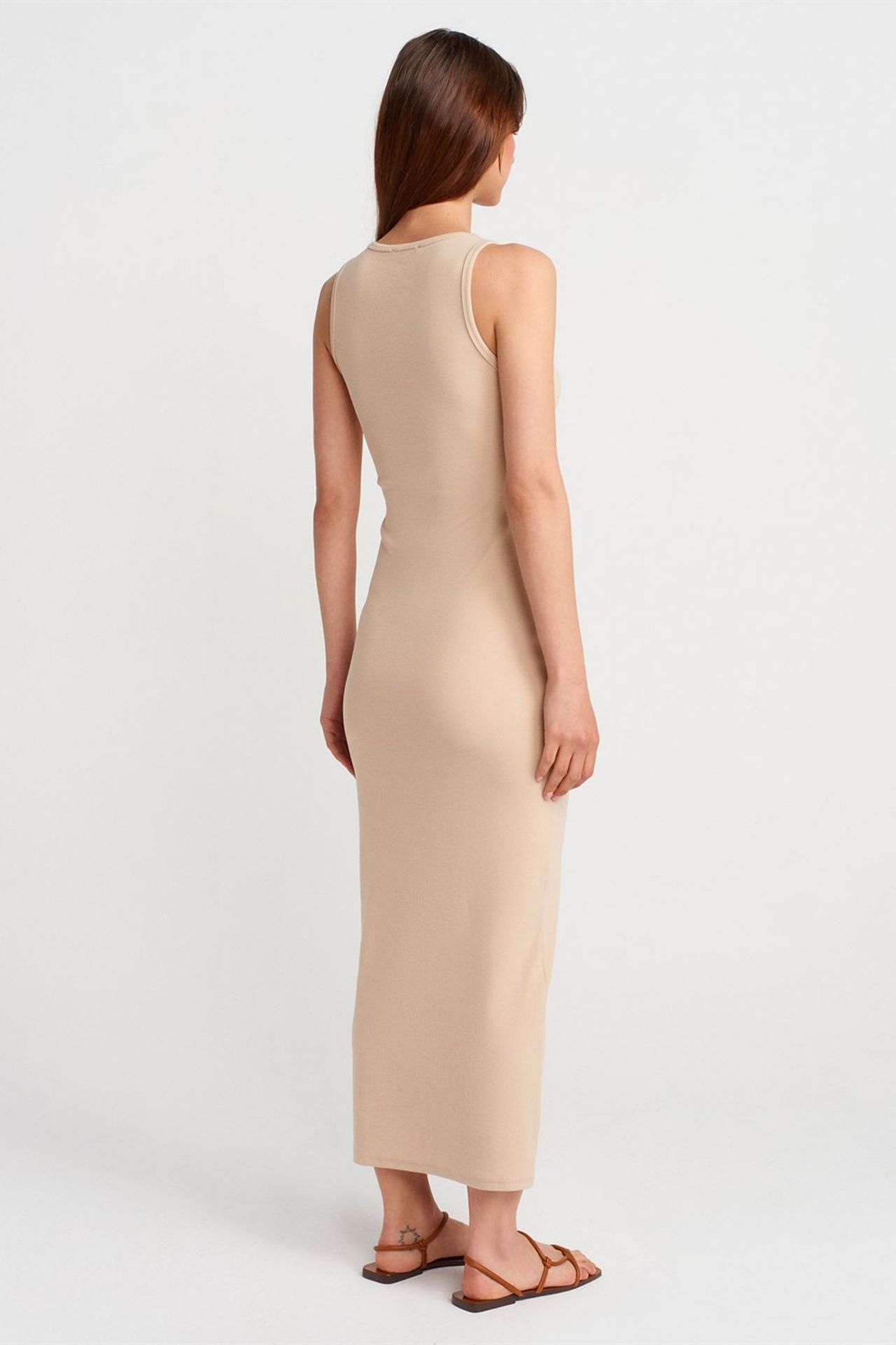DILVIN Ribbed Cotton Blend Sleeveless Maxi Dress 2