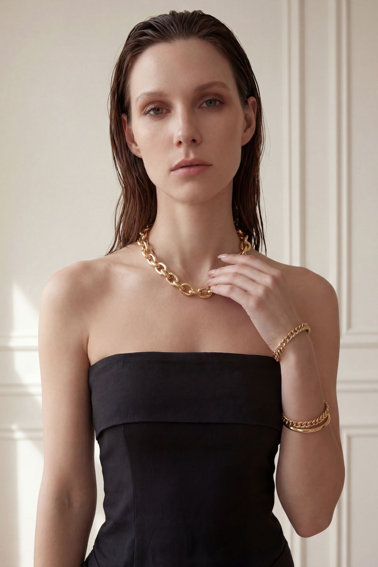 MY FASHION Strapless Maxi Dress with Belt 3