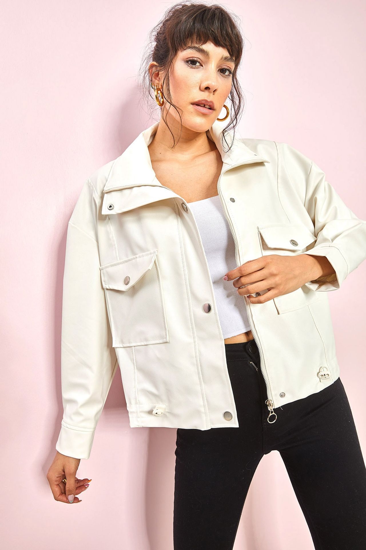 LUCCI Faux Leather Biker Jacket