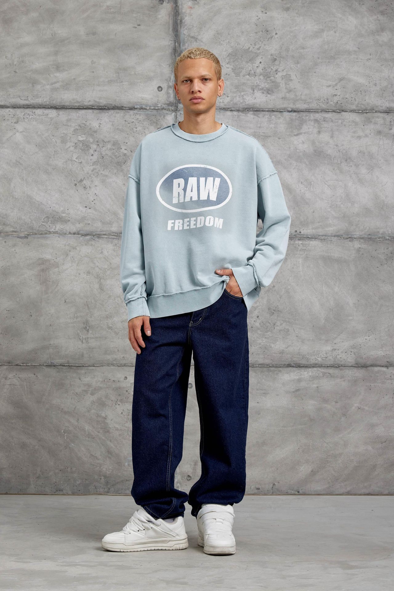 NOMARC Baskılı Oversize Bisiklet Yaka Sweatshirt 4