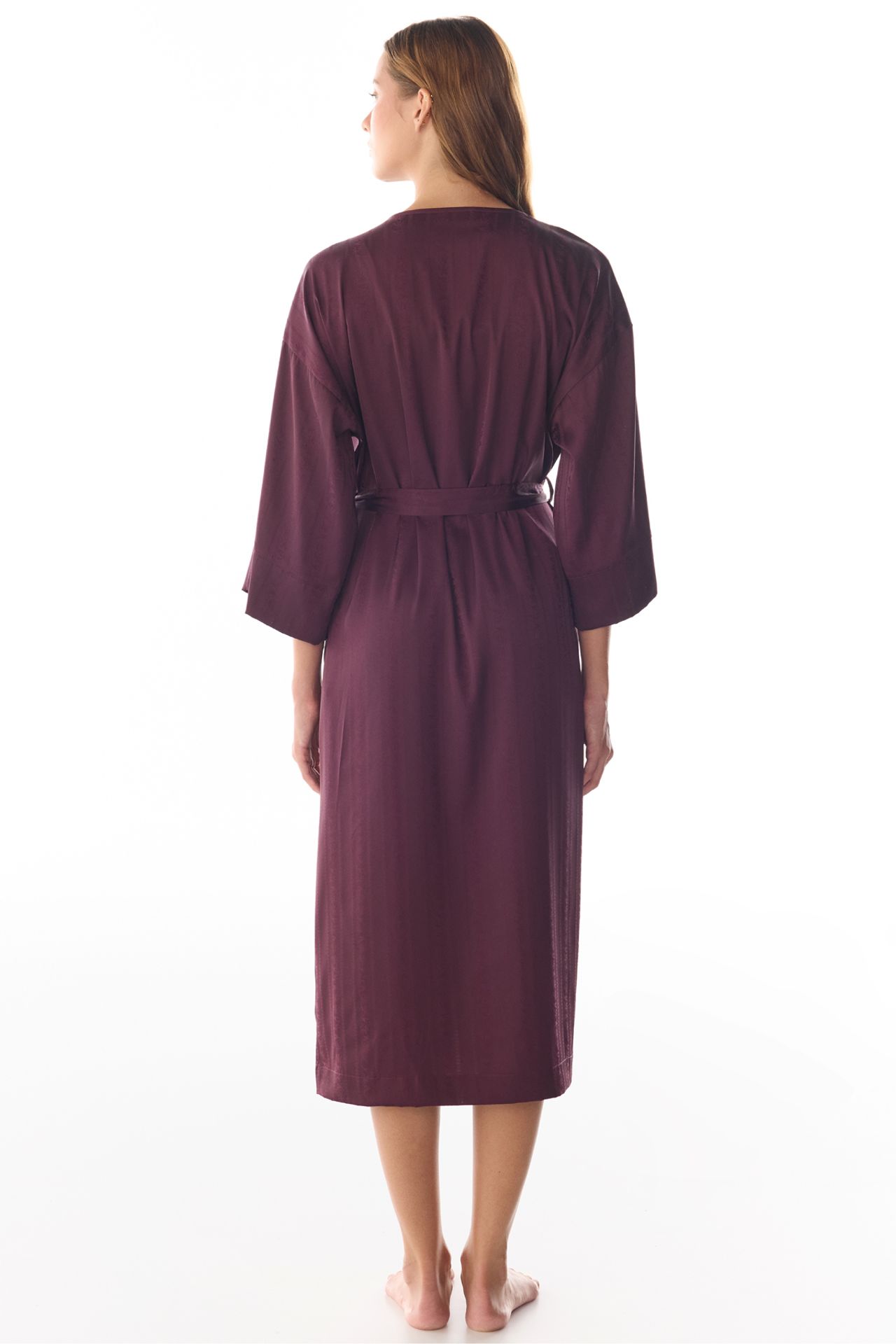 PENTI Aurora Floral-Sleeve Satin Robe 6
