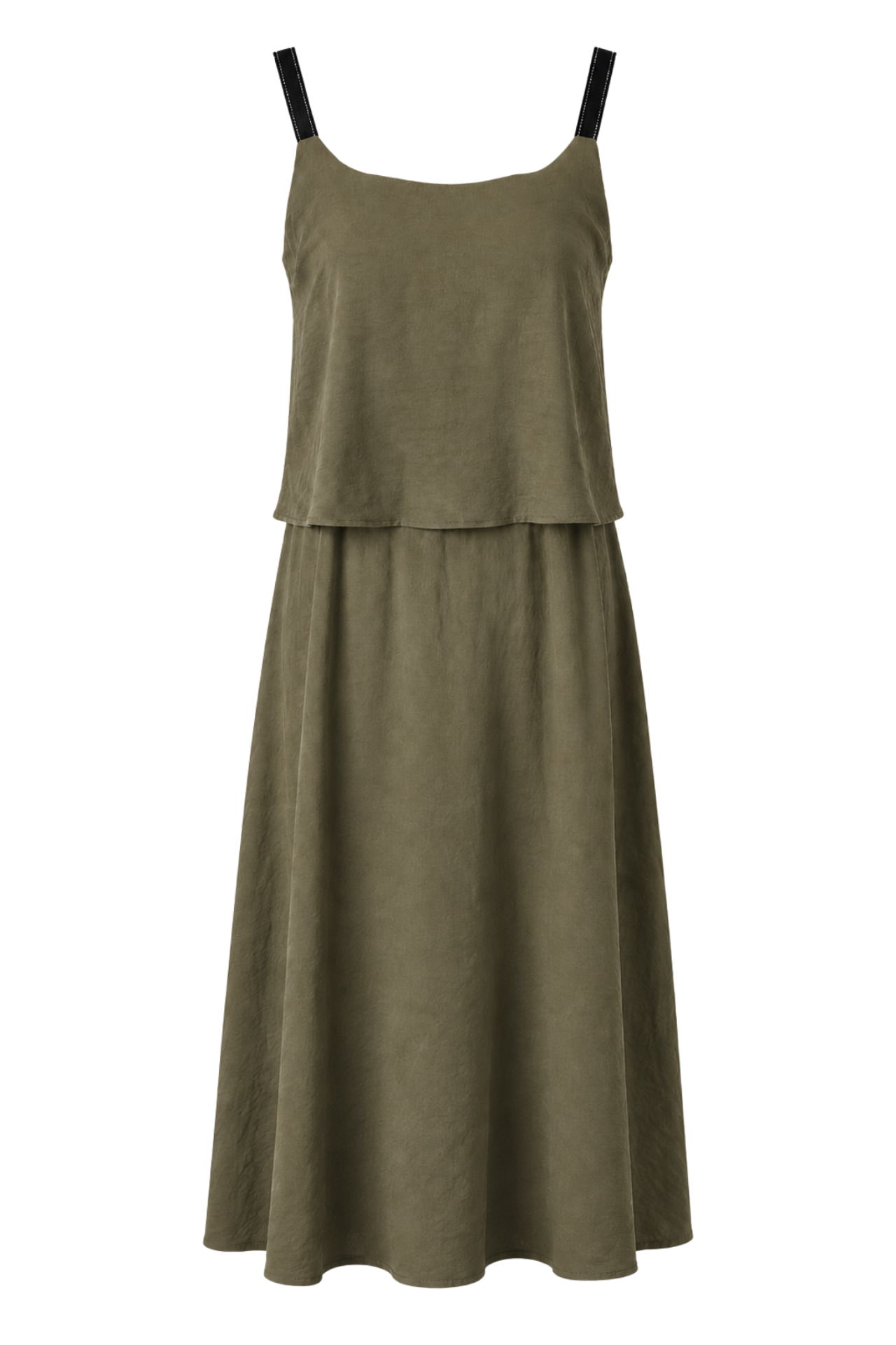 MIXRAY Sleeveless A-line Maxi Dress With Square Neckline 1