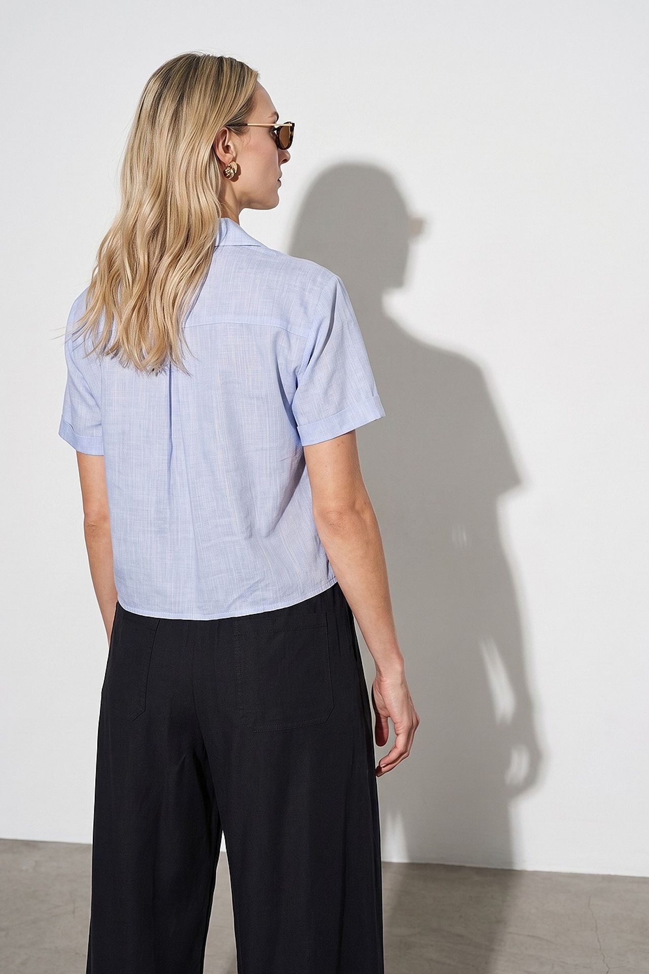DILVIN Women's Cotton Poplin Crop Shirt 3