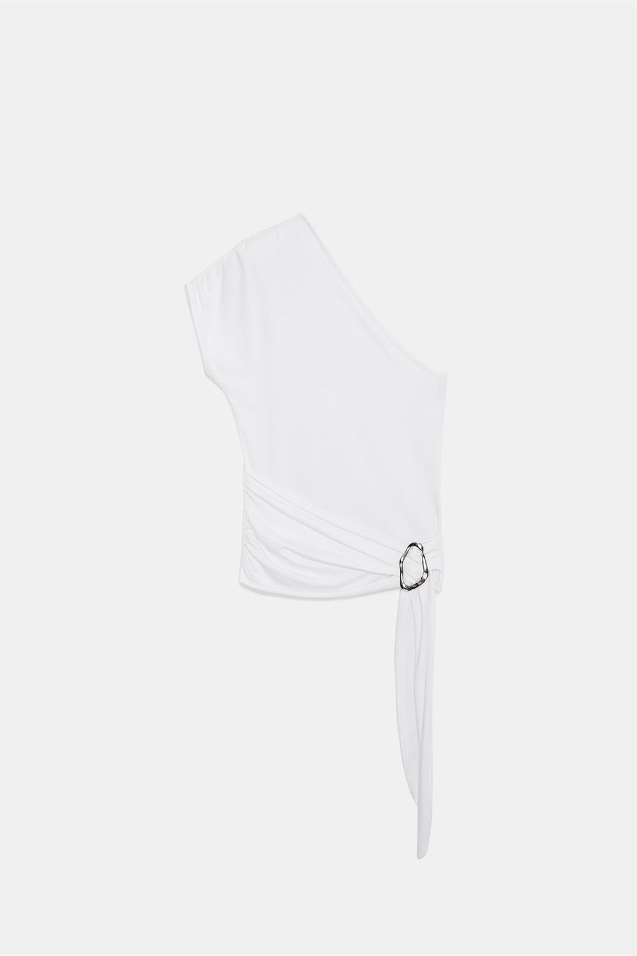 DILVIN Asymmetrical Tie Detail Blouse 6