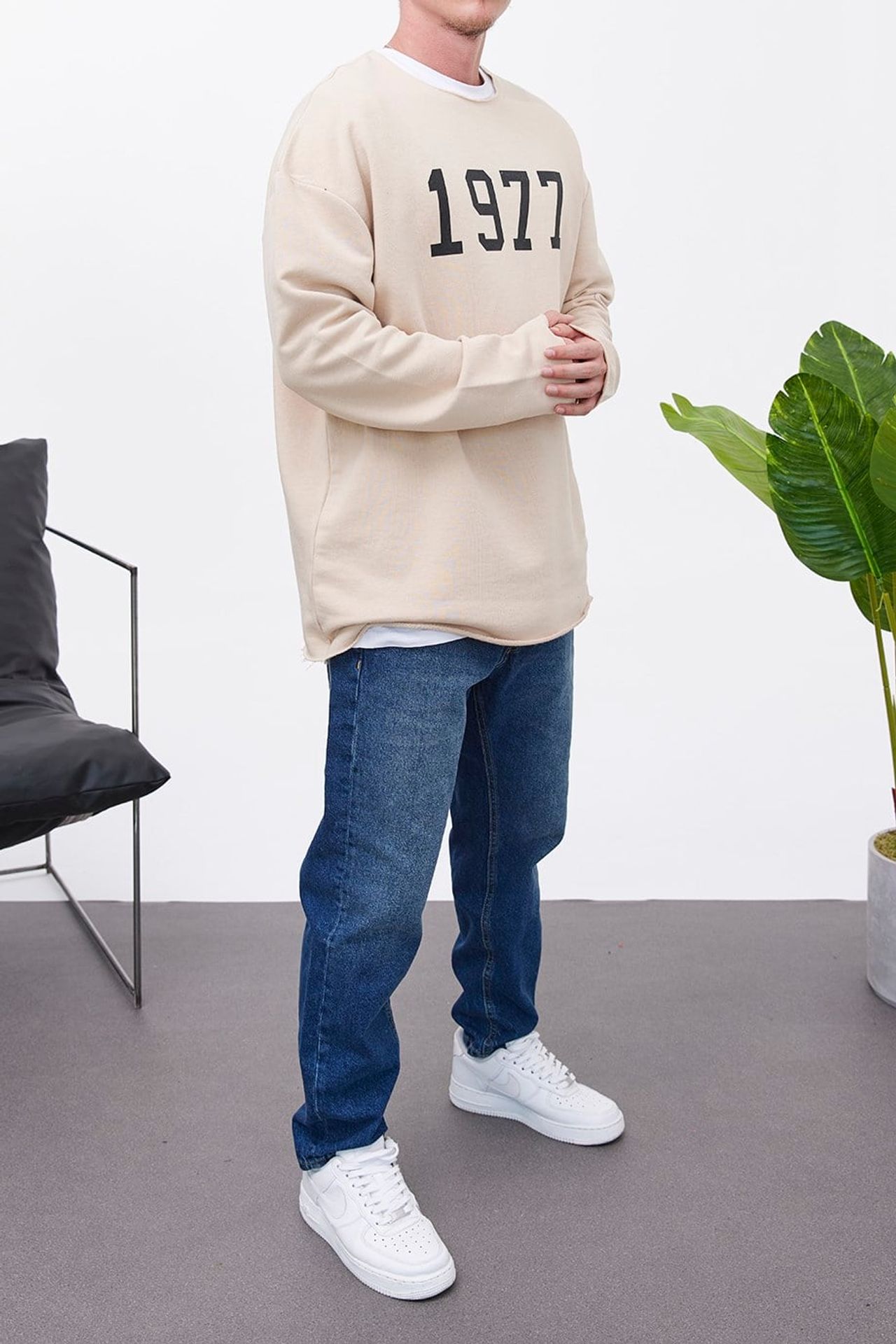 NOMARC Baskılı Bisiklet Yaka Sweatshirt 2