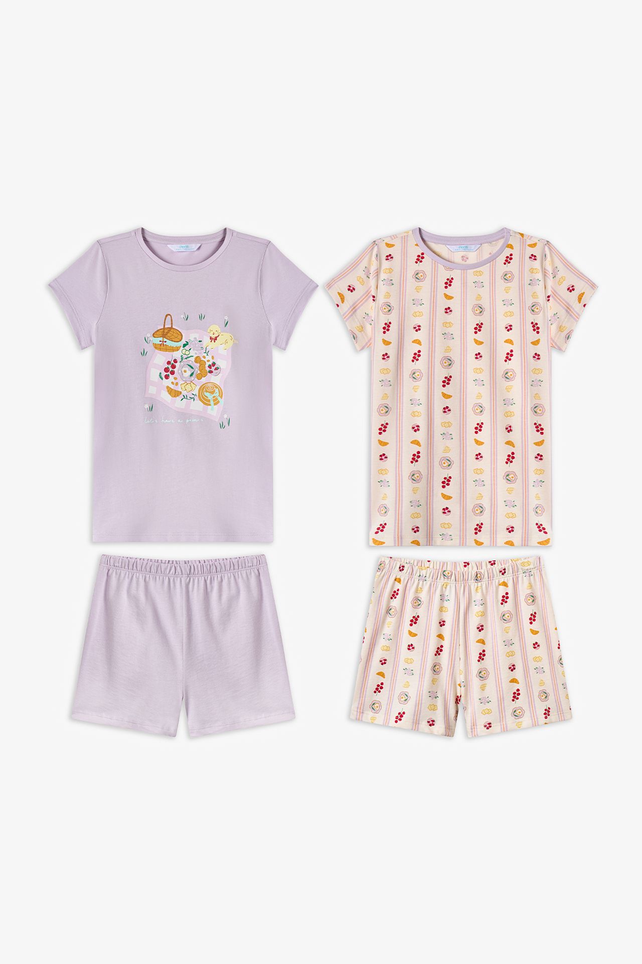 PENTI Girls' Picnic Short Sleeve Pajama Set 1
