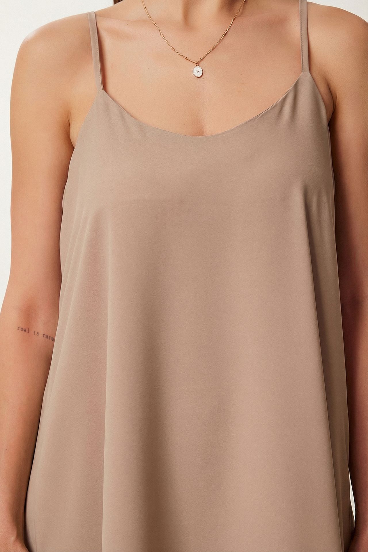 ISTANBUL Loose Fit Midi Dress with U Collar 5