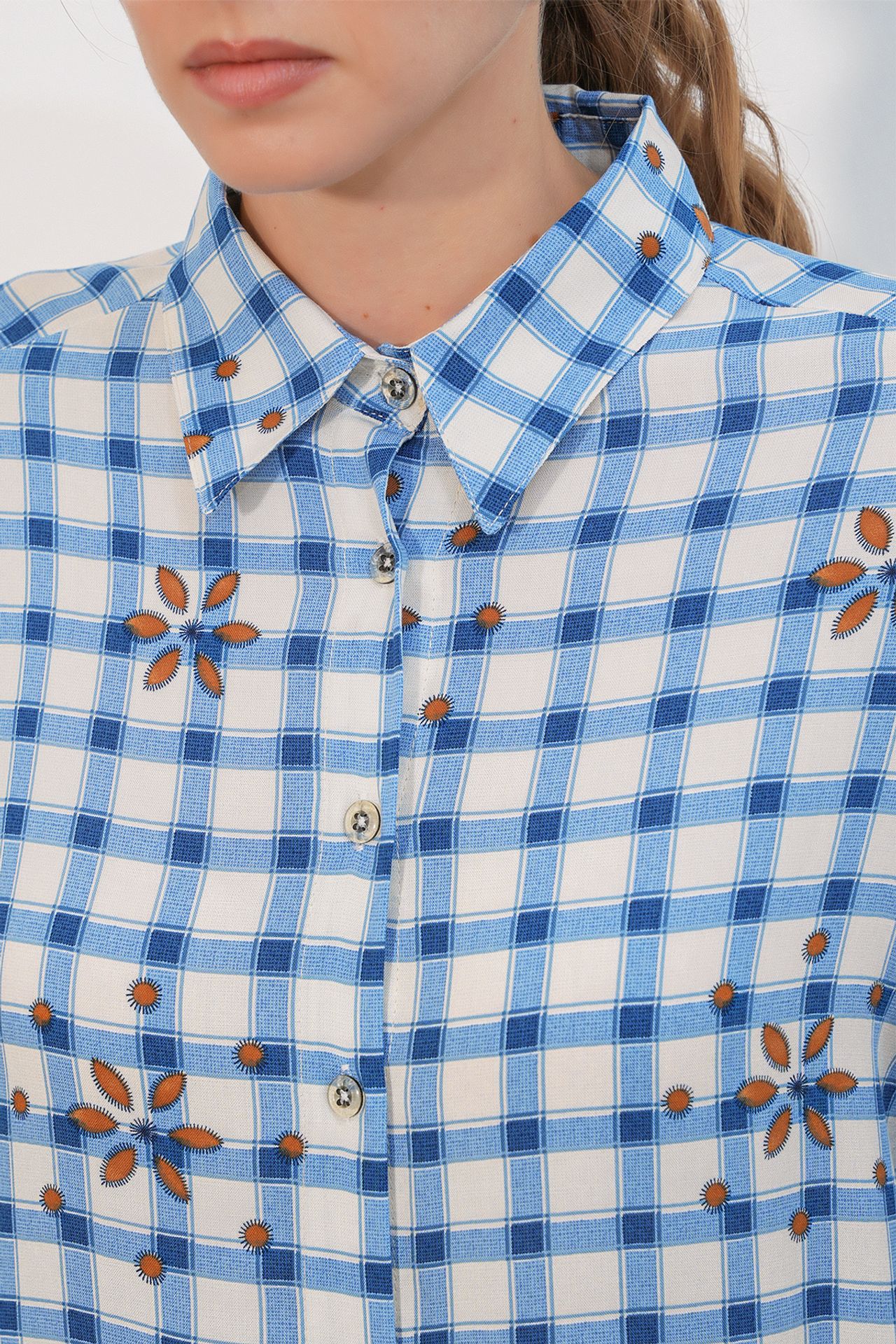 BDART Oversized Patterned Poplin Shirt With Button Closure 2