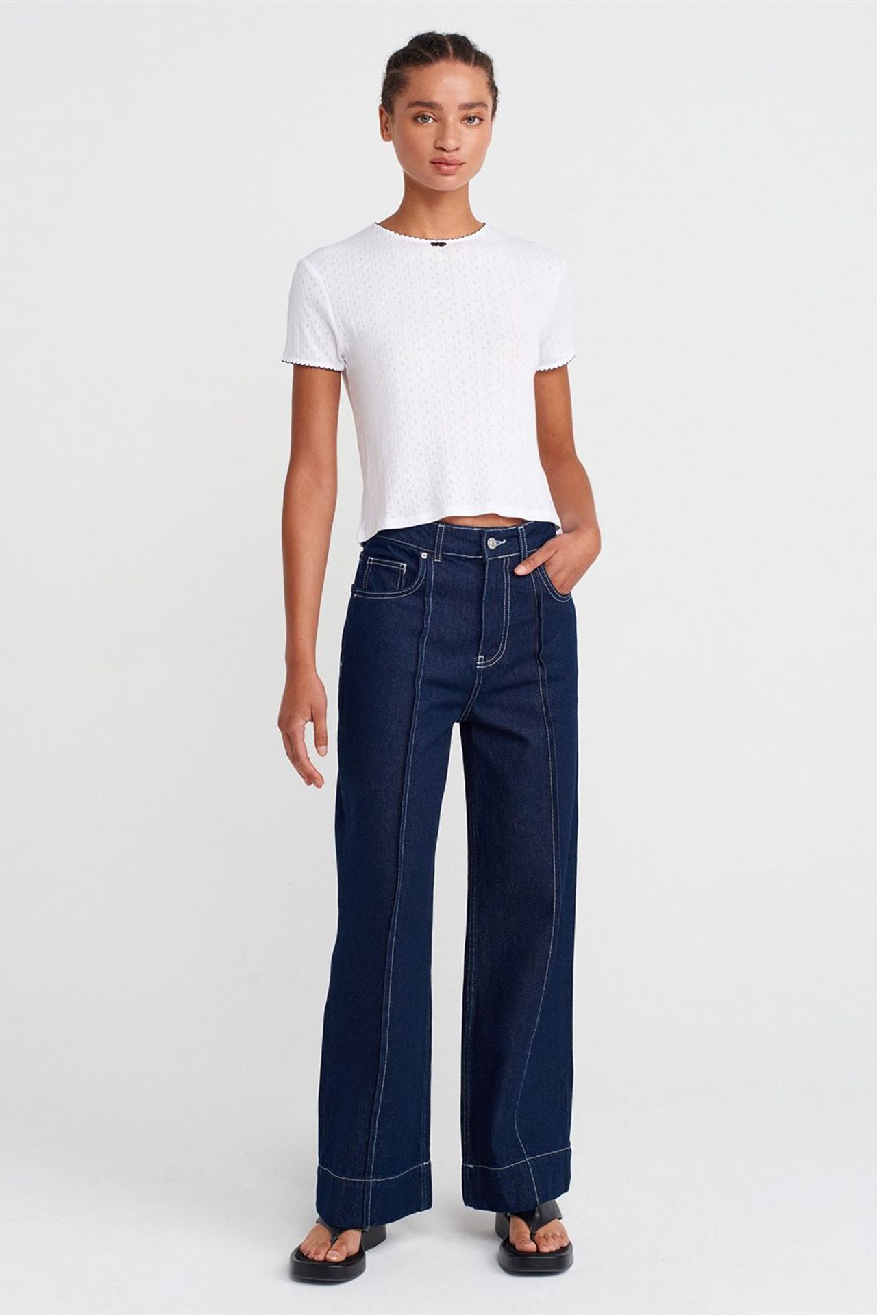 DILVIN Women's Ribbed Crop T-Shirt 4