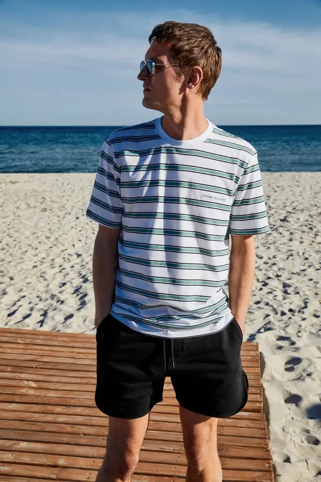 GRIMELANGE Regular Fit Crew Neck T-Shirt