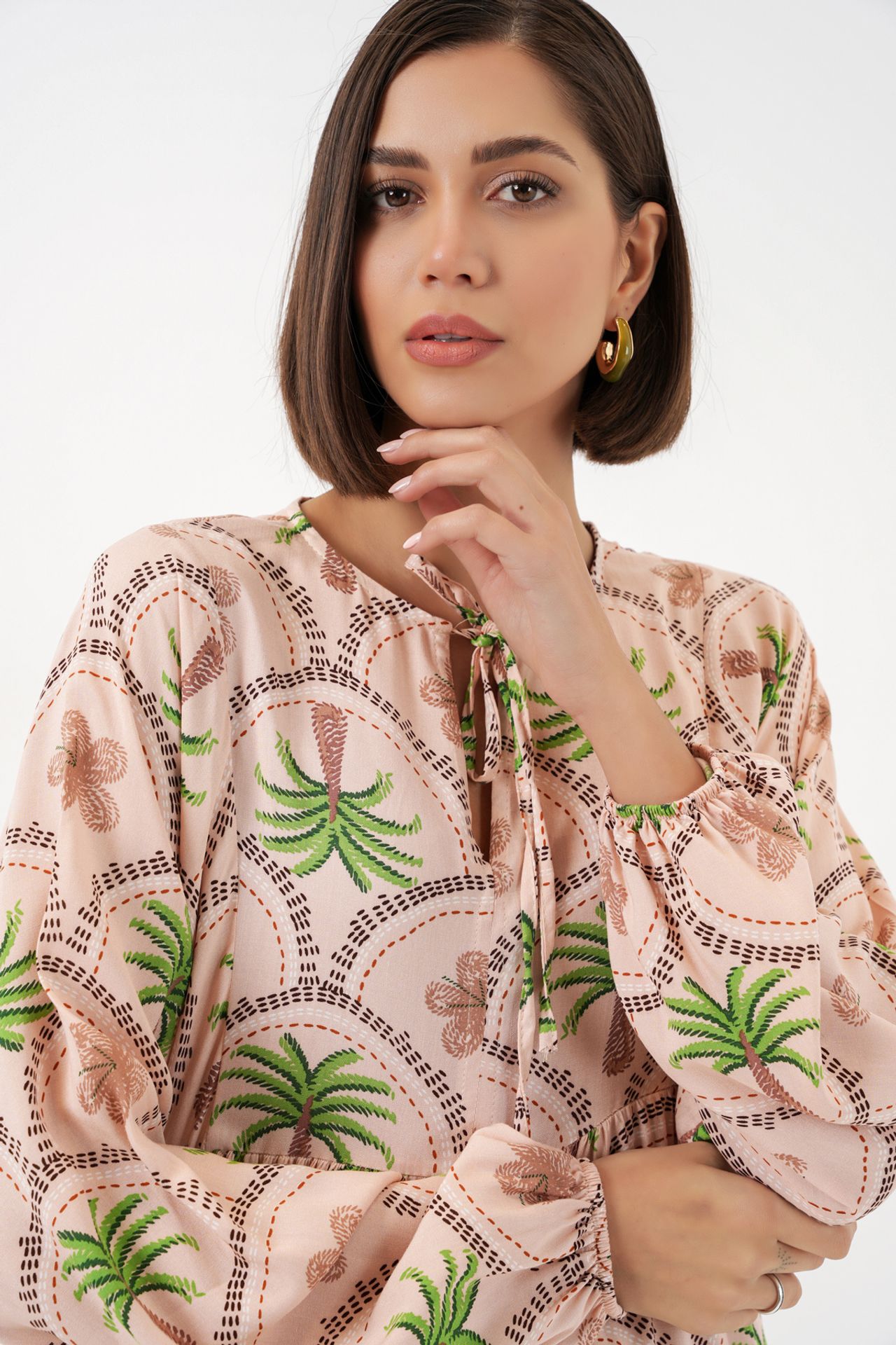 BDART Tropical Printed Maxi Dress with Button Closure