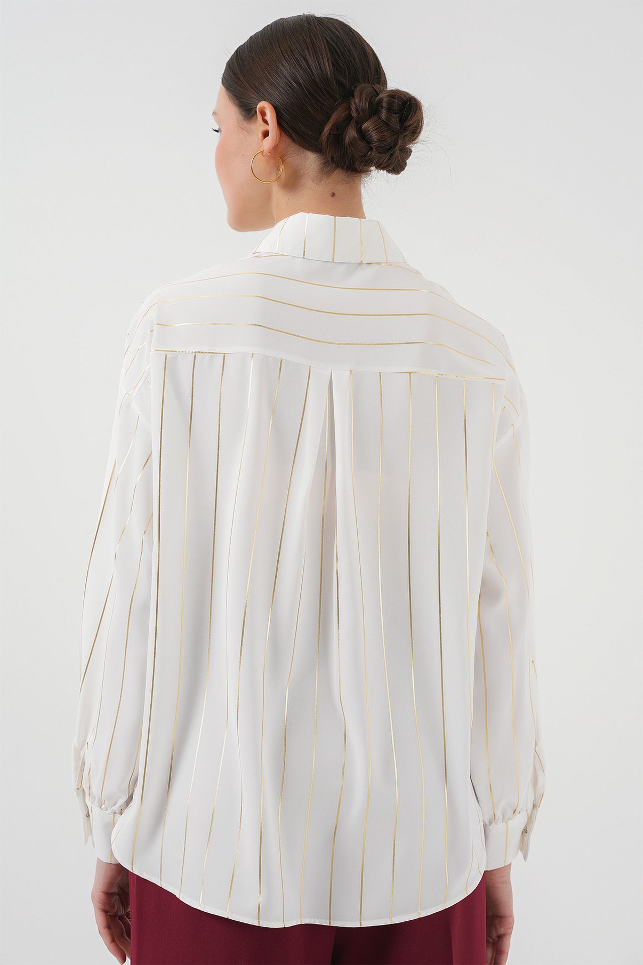 BDART Loose Fit Striped Poplin Shirt with Button Closure 6