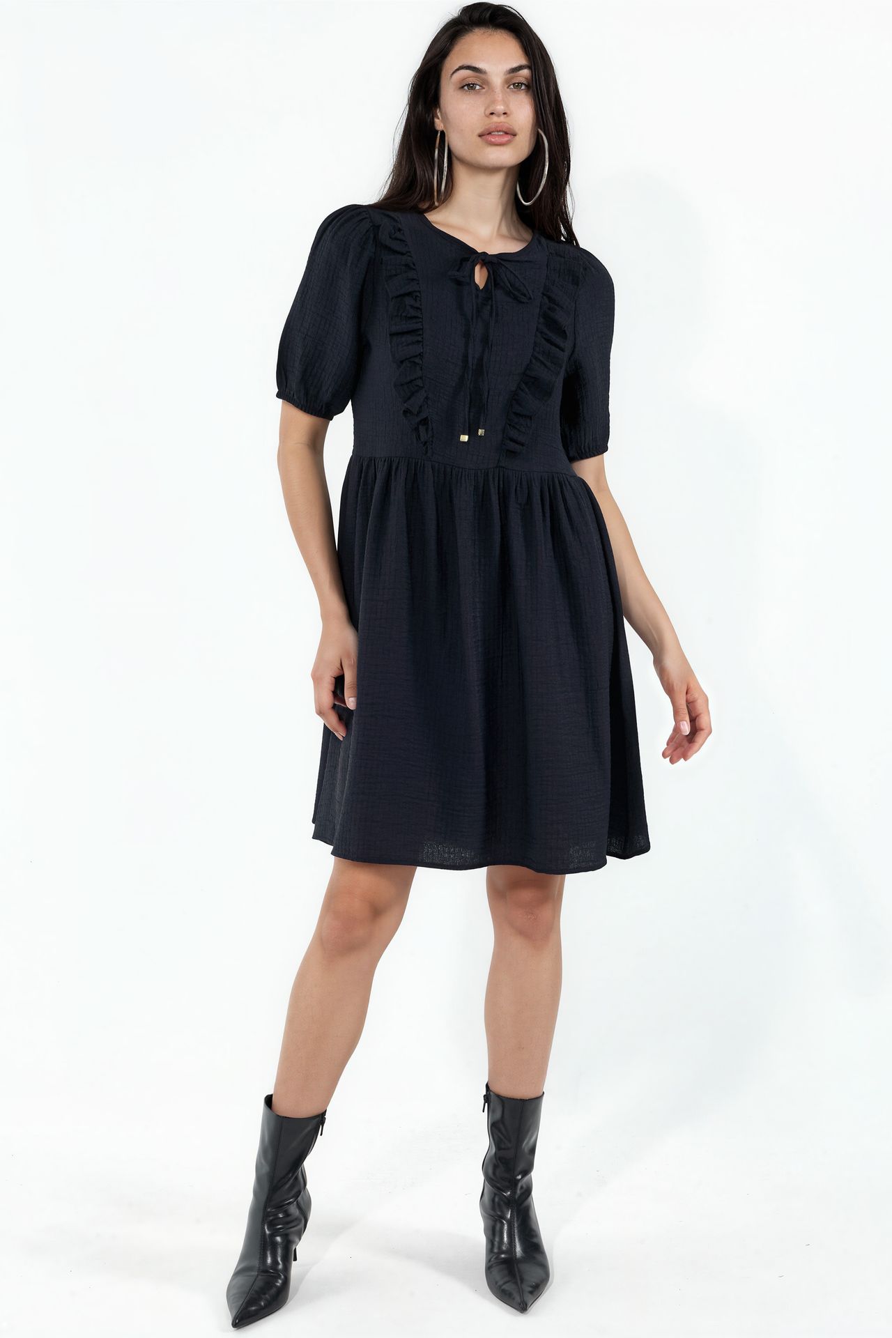 BDART Kadın A Kesim Mini Smock Elbise 1