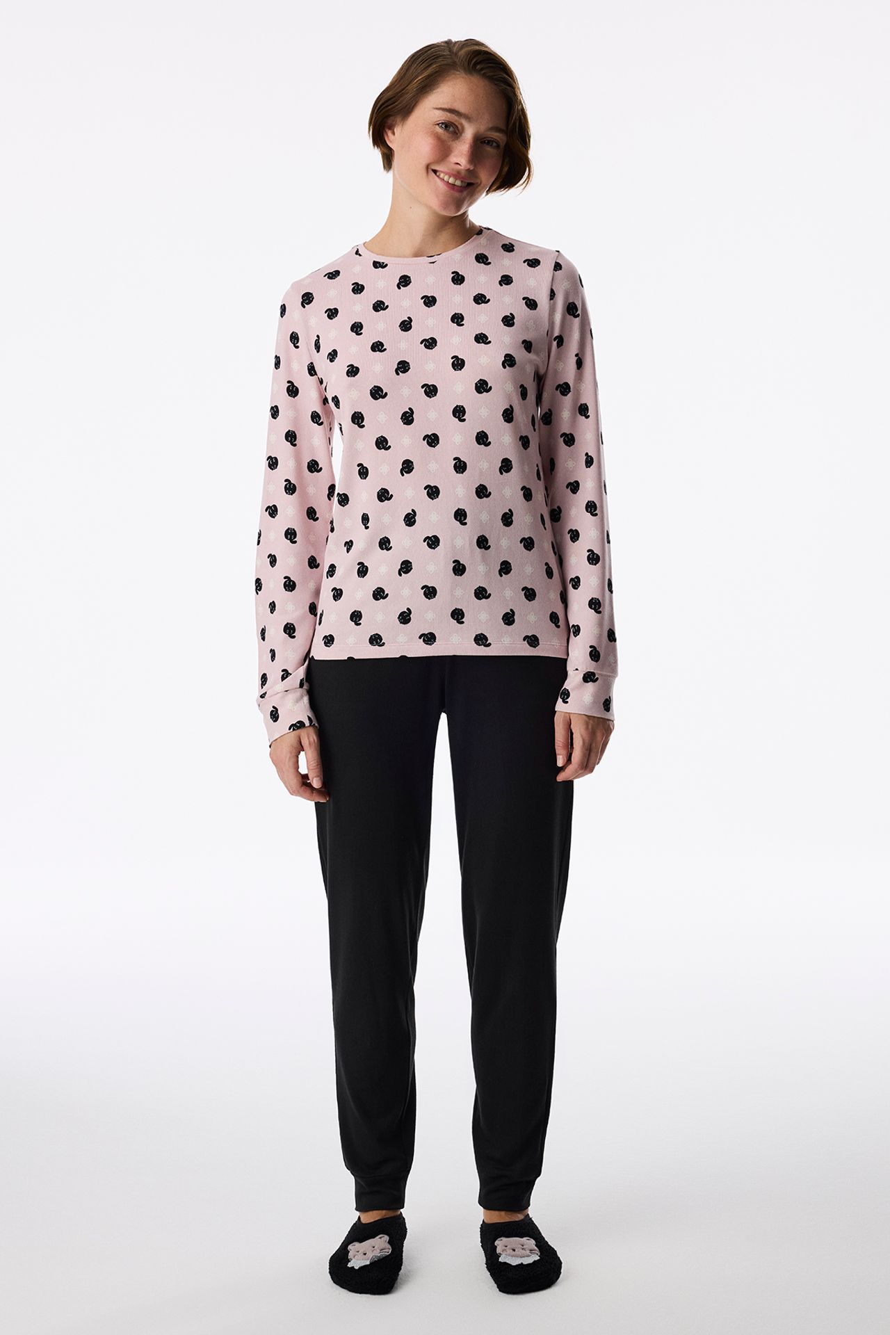 PENTI Moody Printed Animal Print Long Sleeve Pyjama T-Shirt 1