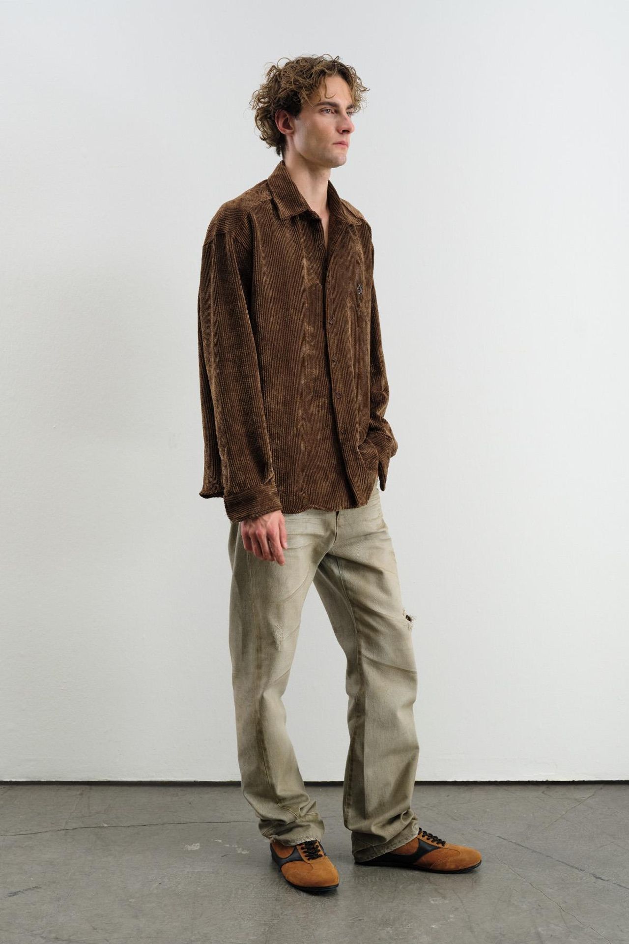 GIESTO Oversized Velvet Shirt 2