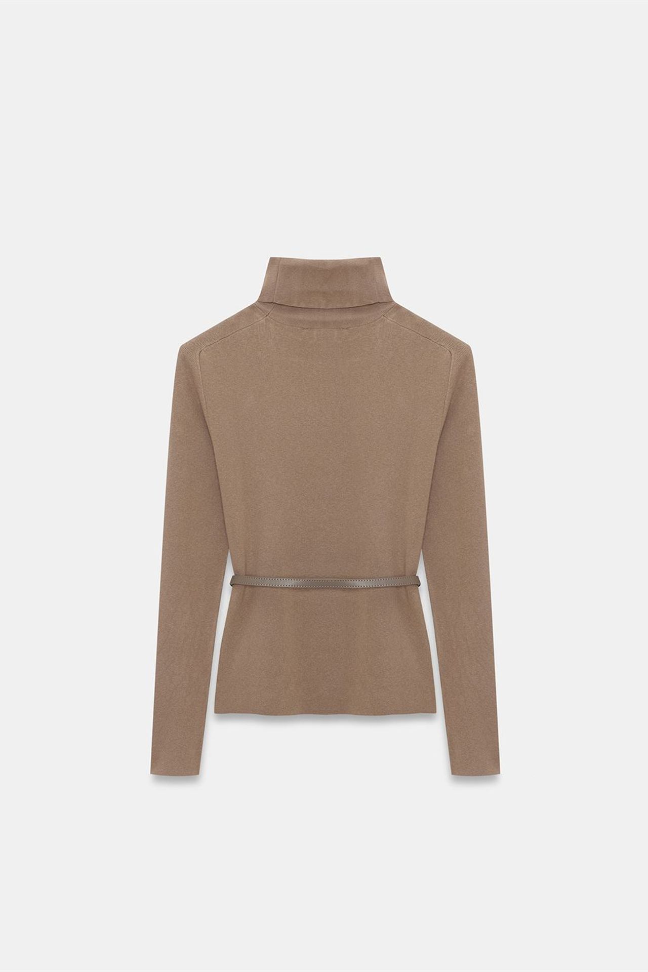 DILVIN Women's Belted Turtleneck Knit Sweater 6