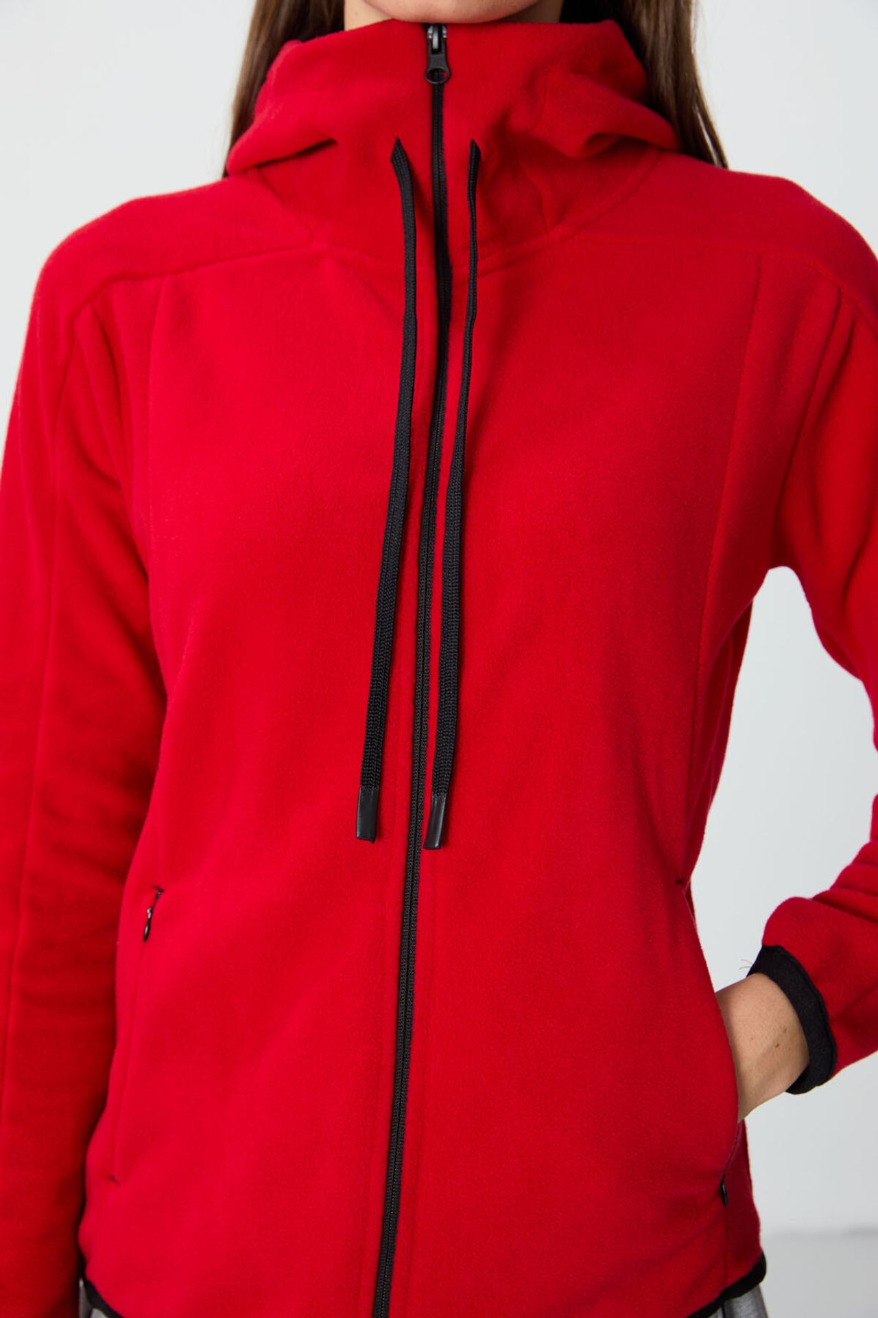 TOMMY Women's Plush Zip-up Hooded Sweatshirt 5