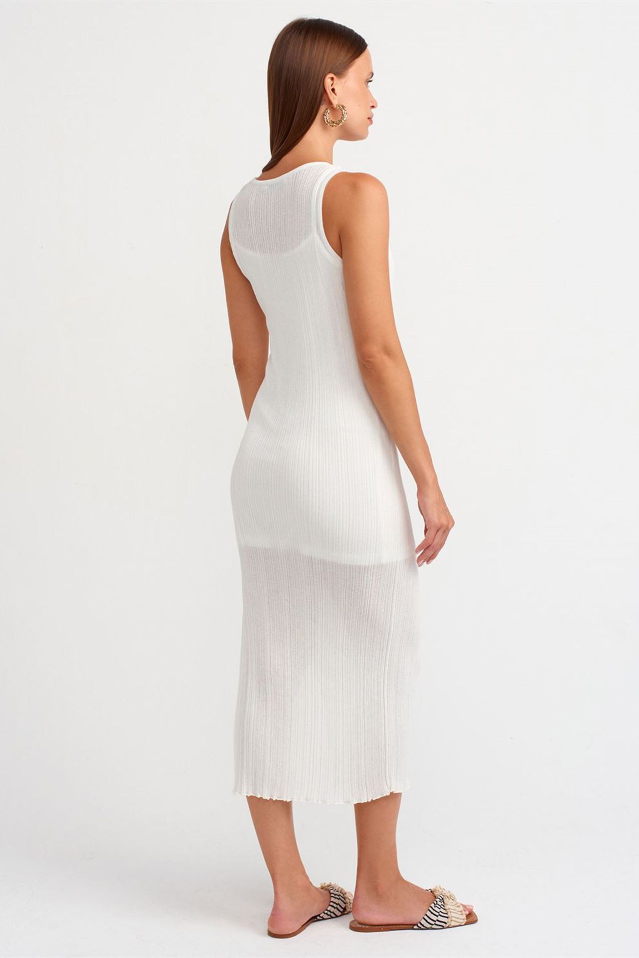 DILVIN Ribbed Sleeveless Bodycon Midi Dress 2