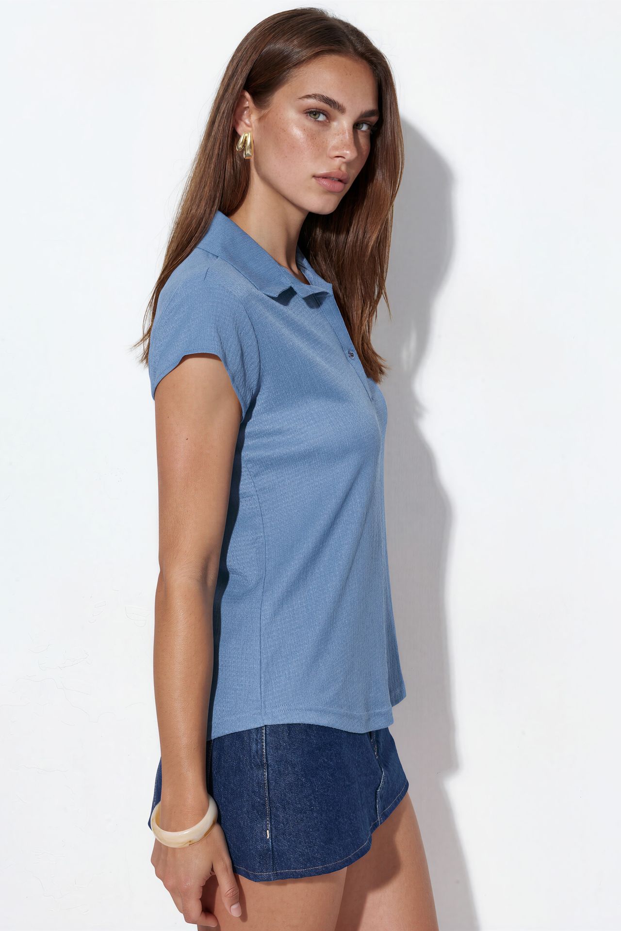 BDART Textured Sleeveless Polo Blouse 2