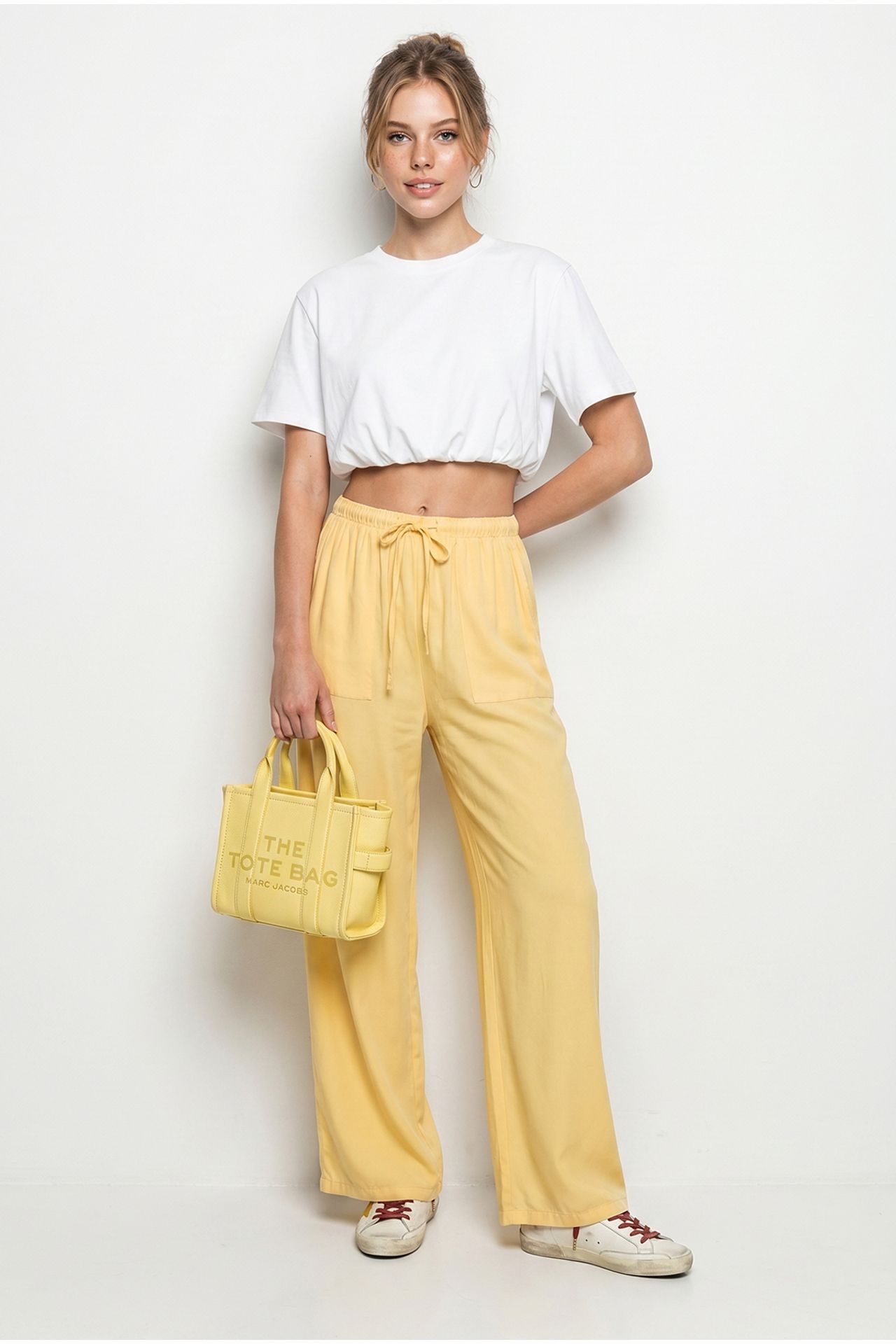 LUCCI Wide-leg Cotton Trousers With Drawstring Waist 2
