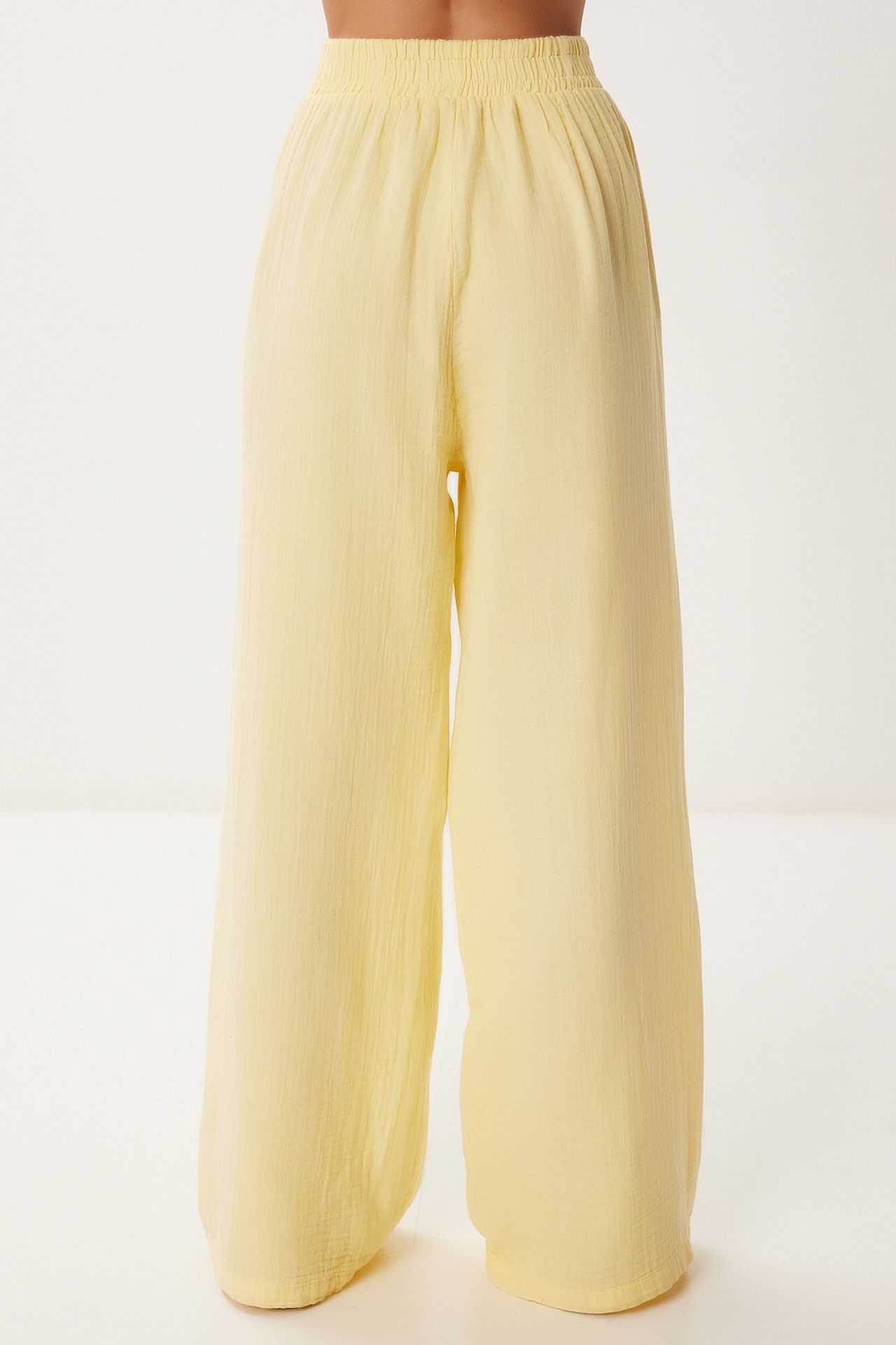 ISTANBUL Wide Leg Drawstring Waist Pants with Binding Detail 8