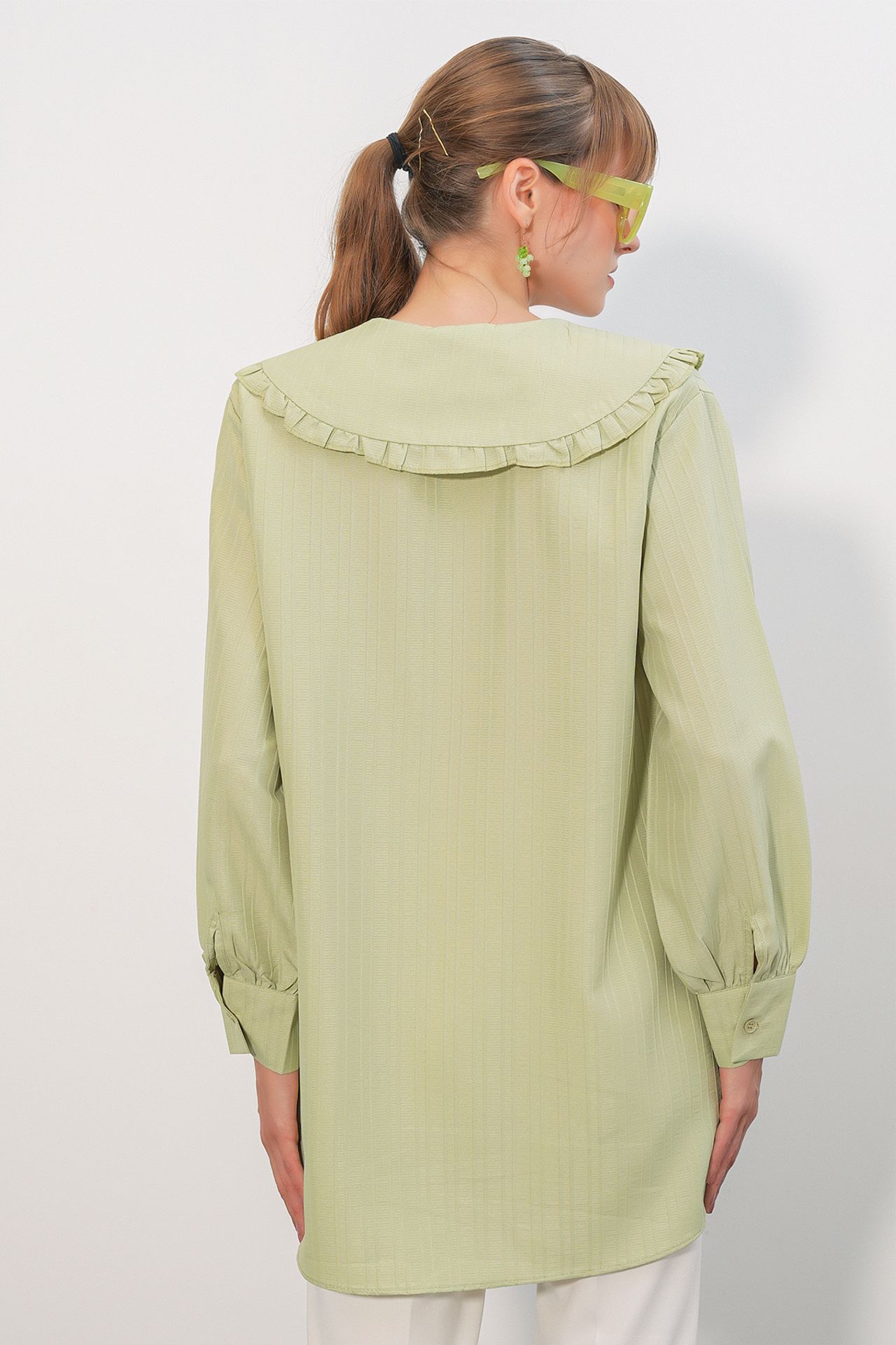 BDART Long-sleeve Textured Shirt With Baby Collar 5